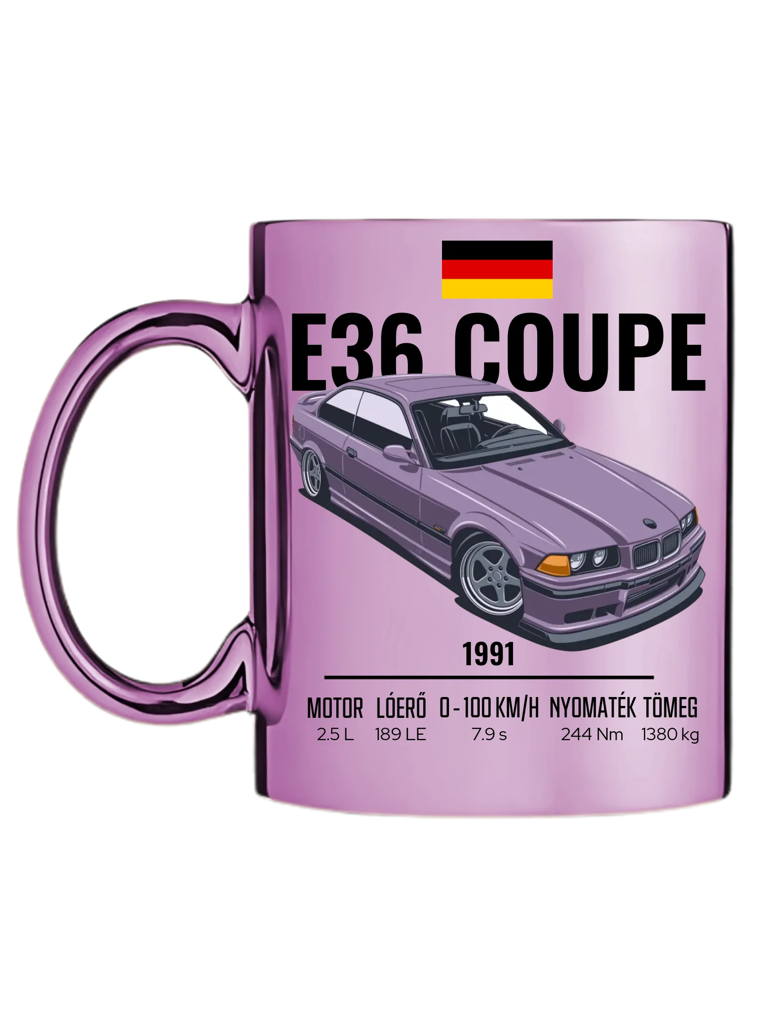 Autó illusztráció - E36 Coupe 66. - Egyedi személyre szabható bögre