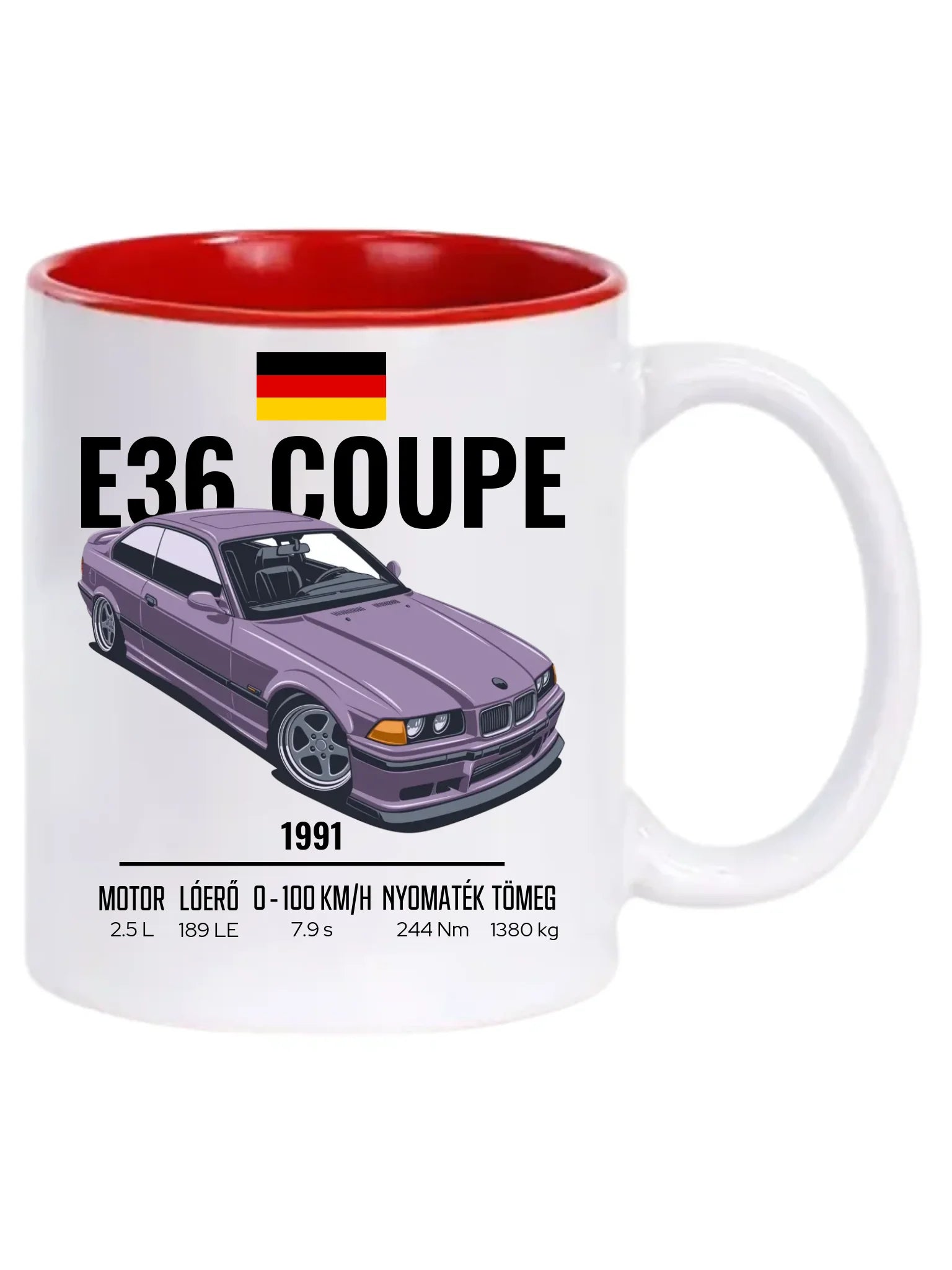 Autó illusztráció - E36 Coupe 66. - Egyedi személyre szabható bögre