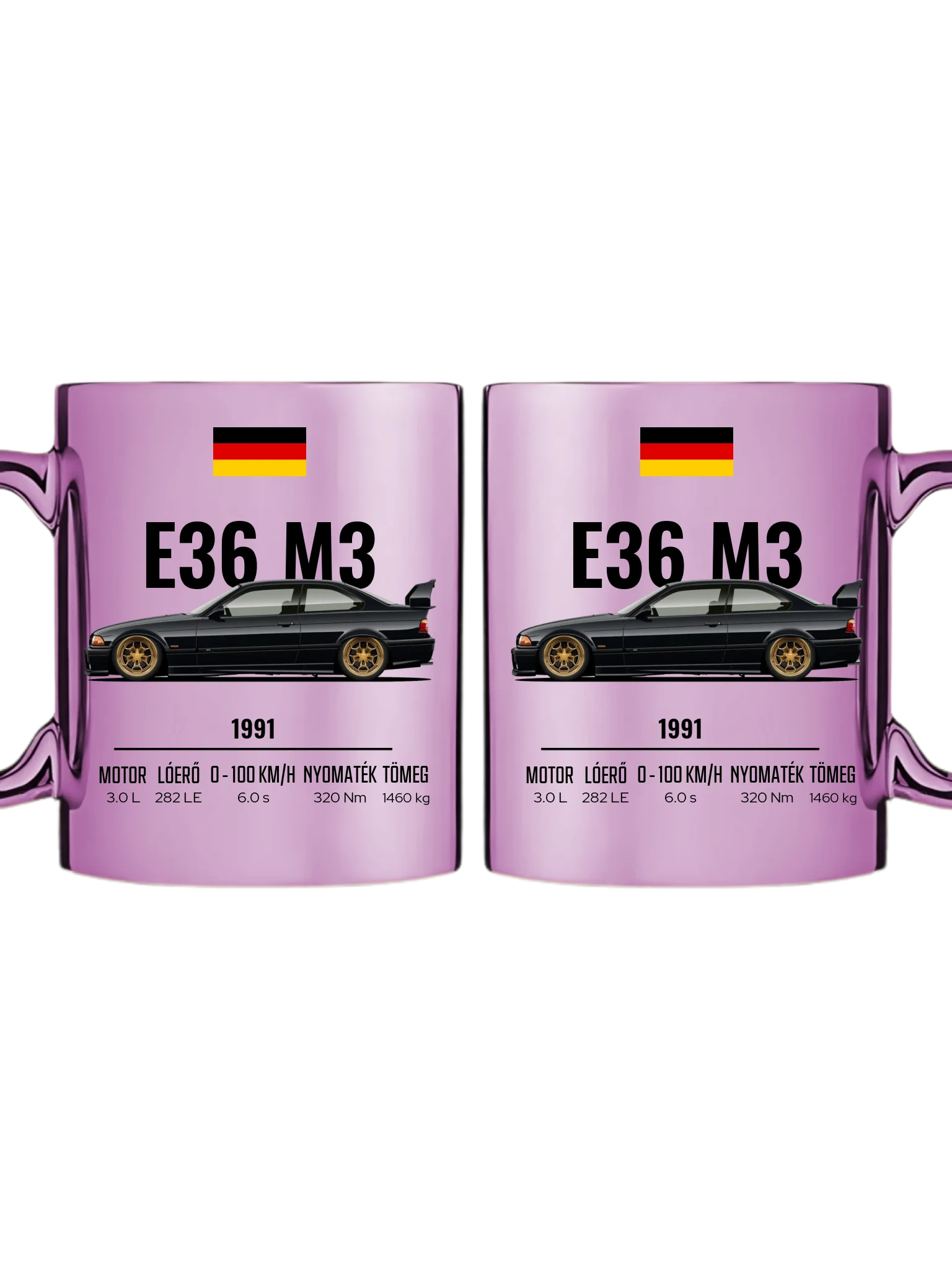 Autó illusztráció - E36 M3 67. - Egyedi személyre szabható bögre