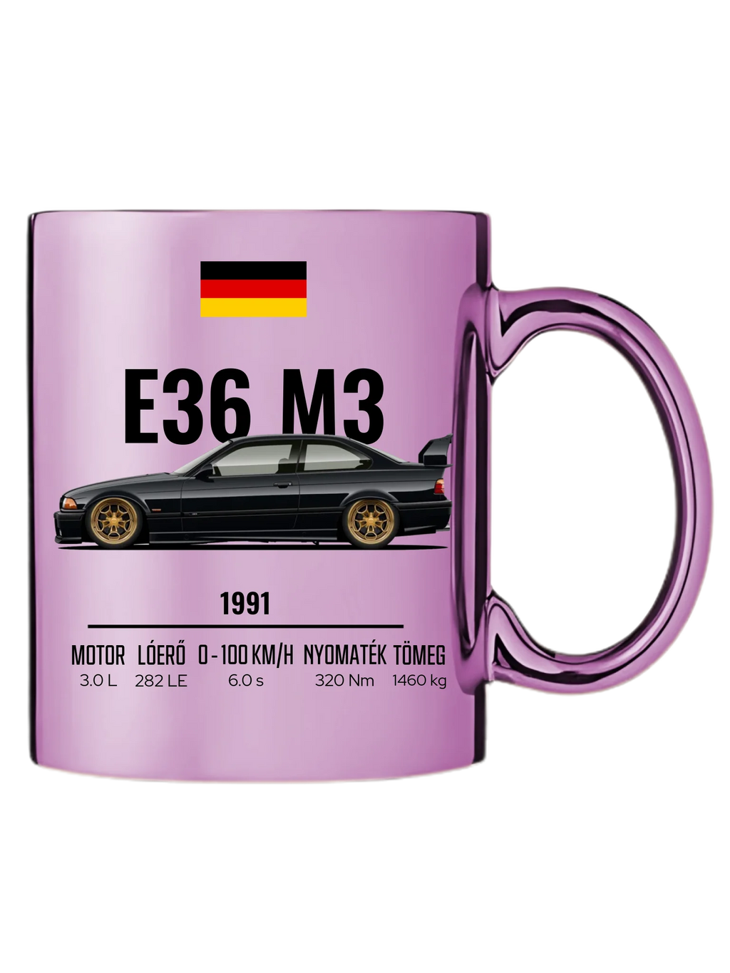 Autó illusztráció - E36 M3 67. - Egyedi személyre szabható bögre