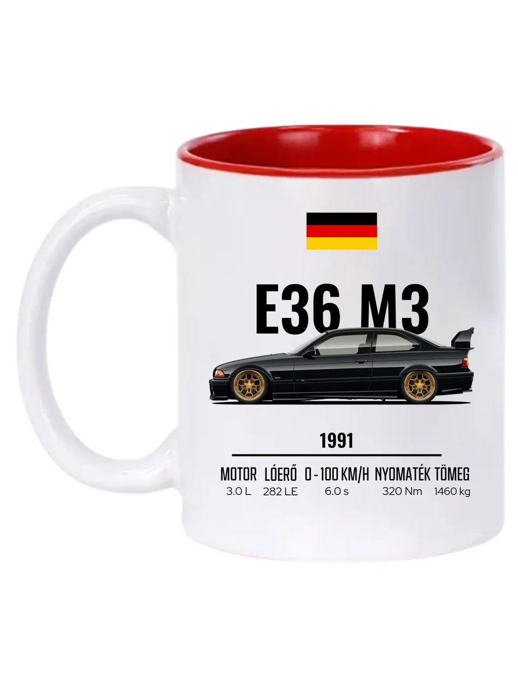 Autó illusztráció - E36 M3 67. - Egyedi személyre szabható bögre