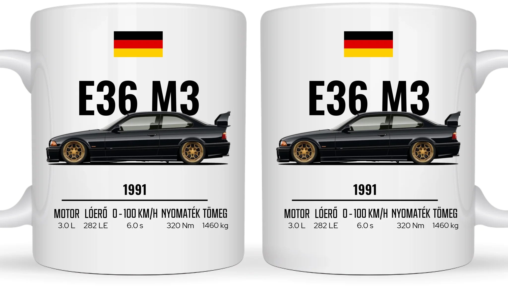 Autó illusztráció - E36 M3 67. - Egyedi személyre szabható bögre