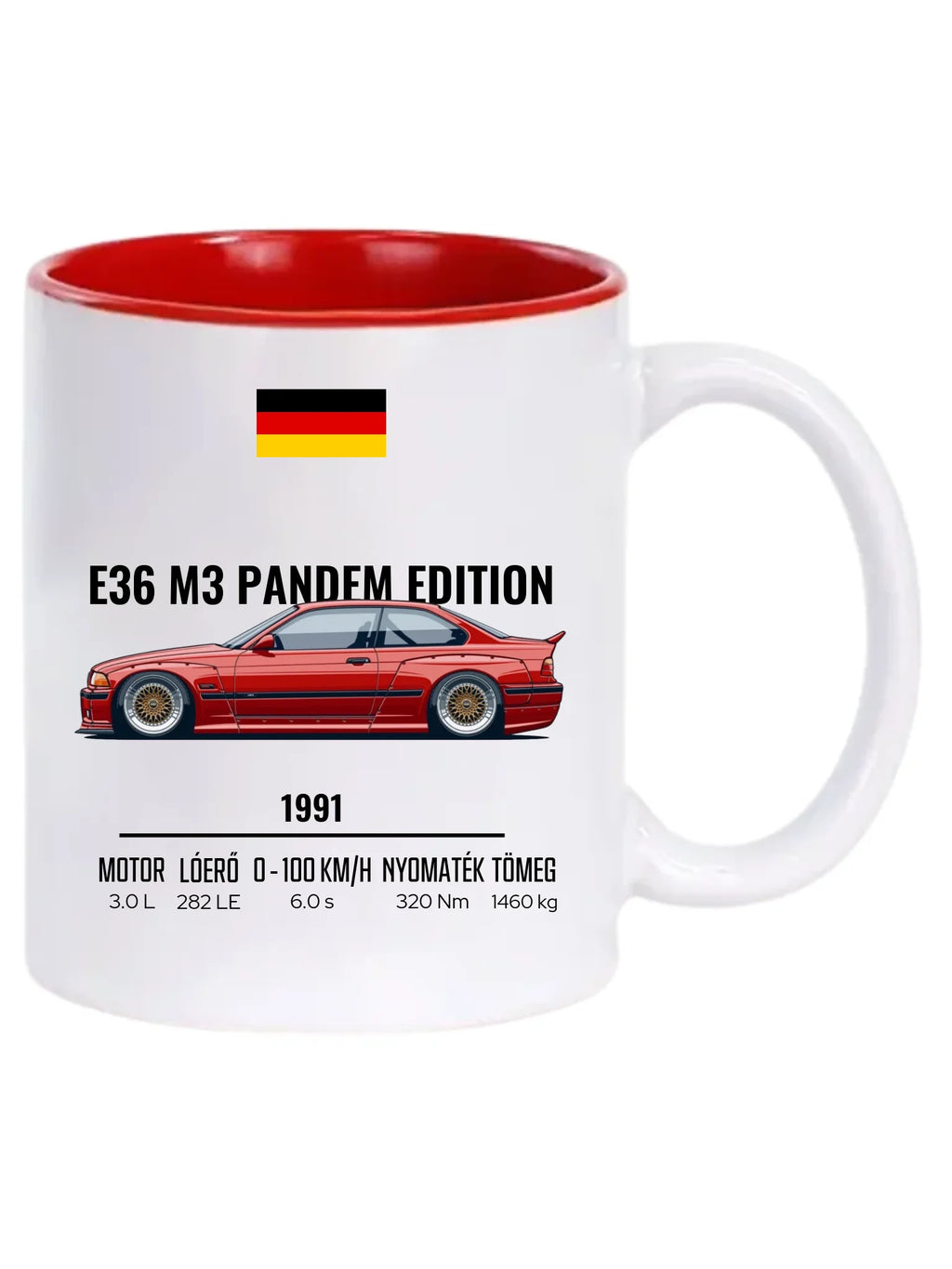Autó illusztráció - E36 M3 Pandem Edition 68. - Egyedi személyre szabható bögre