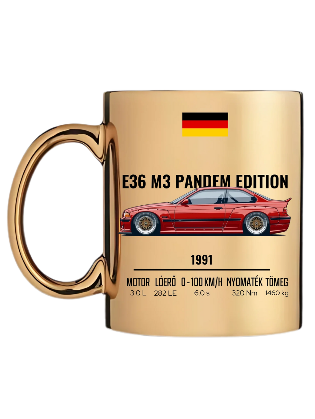 Autó illusztráció - E36 M3 Pandem Edition 68. - Egyedi személyre szabható bögre