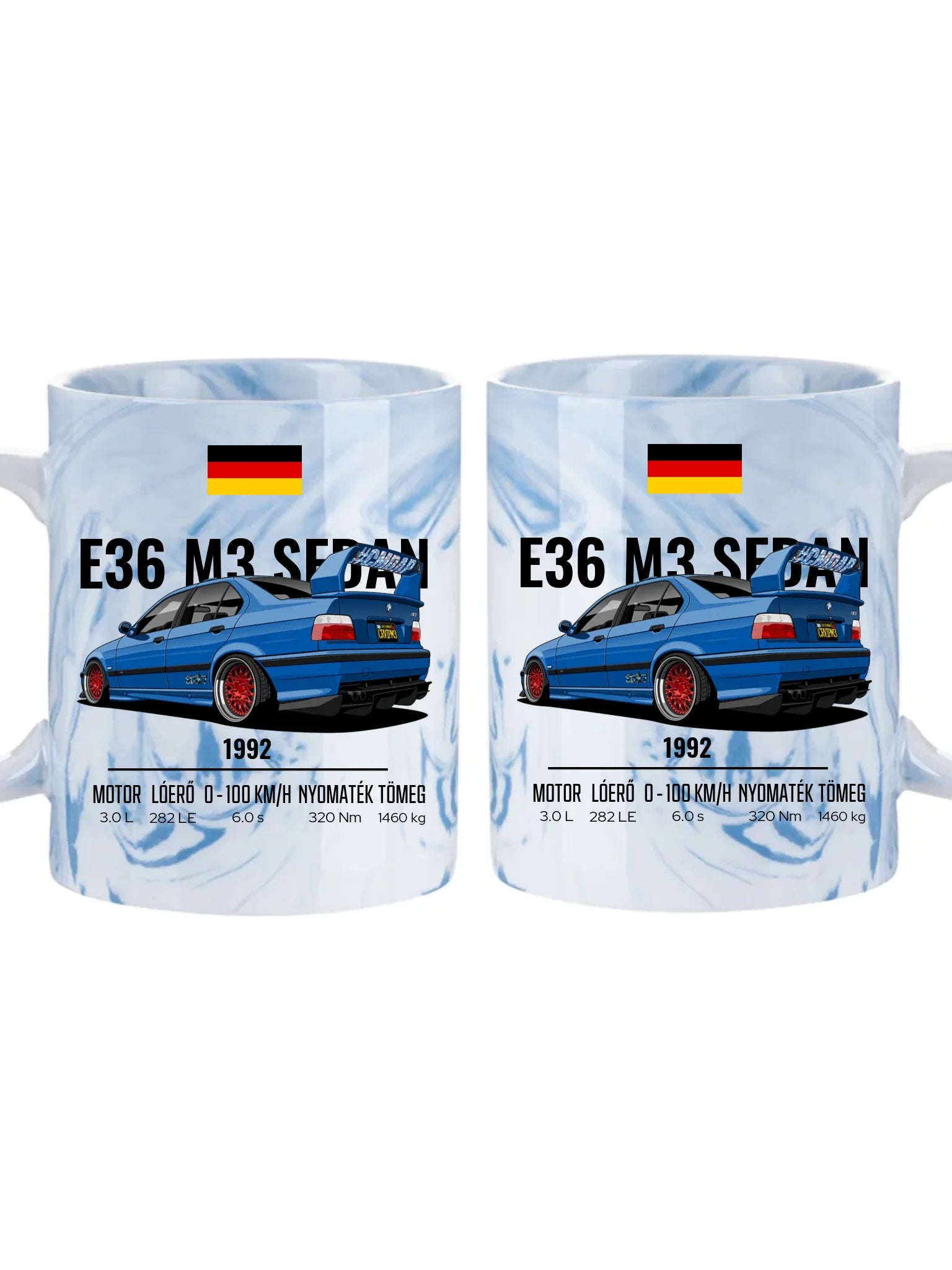 Autó illusztráció - E36 M3 Sedan 69. - Egyedi személyre szabható bögre