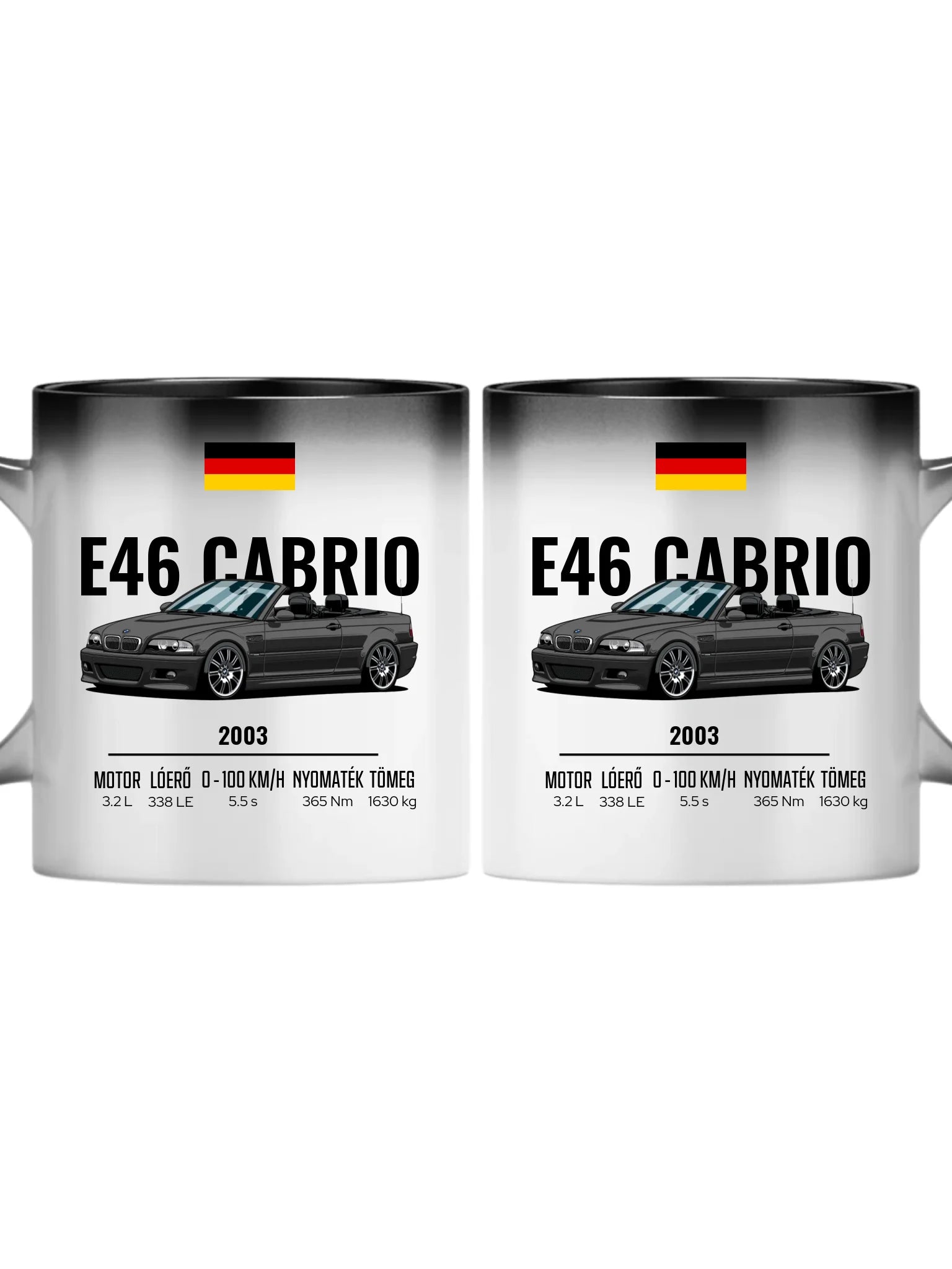 Autó illusztráció - E46 M3 Cabrio 70. - Egyedi személyre szabható bögre