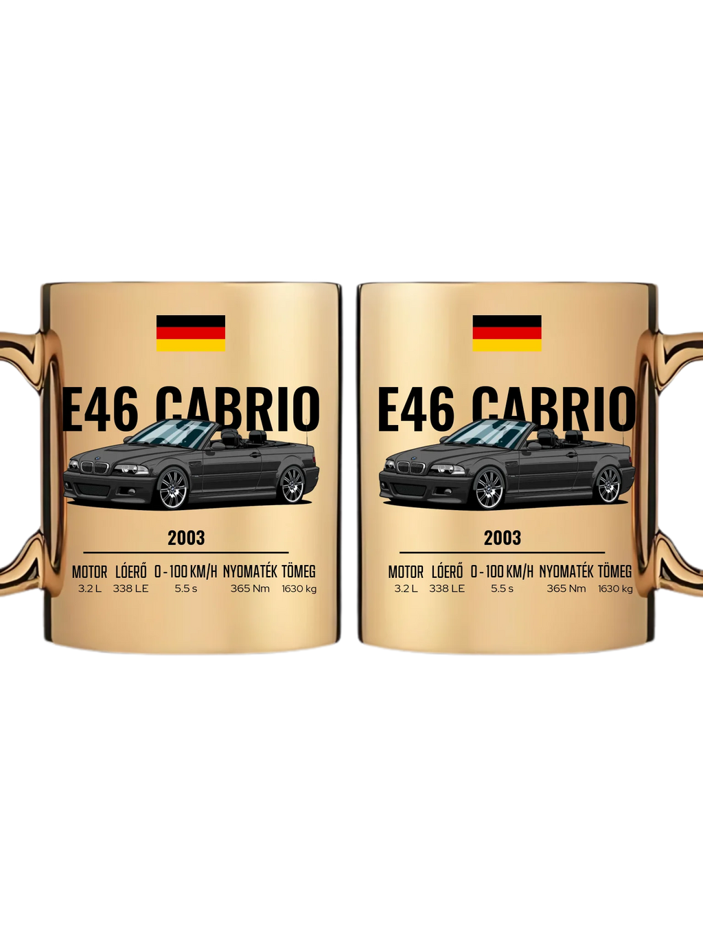 Autó illusztráció - E46 M3 Cabrio 70. - Egyedi személyre szabható bögre