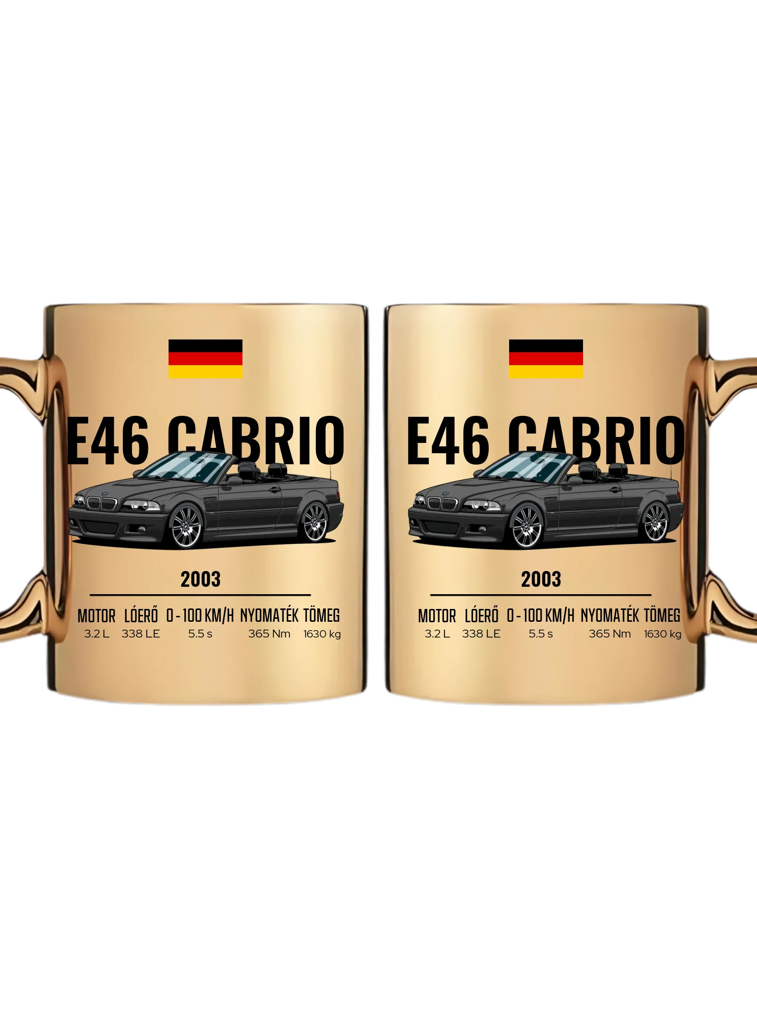 Autó illusztráció - E46 M3 Cabrio 70. - Egyedi személyre szabható bögre