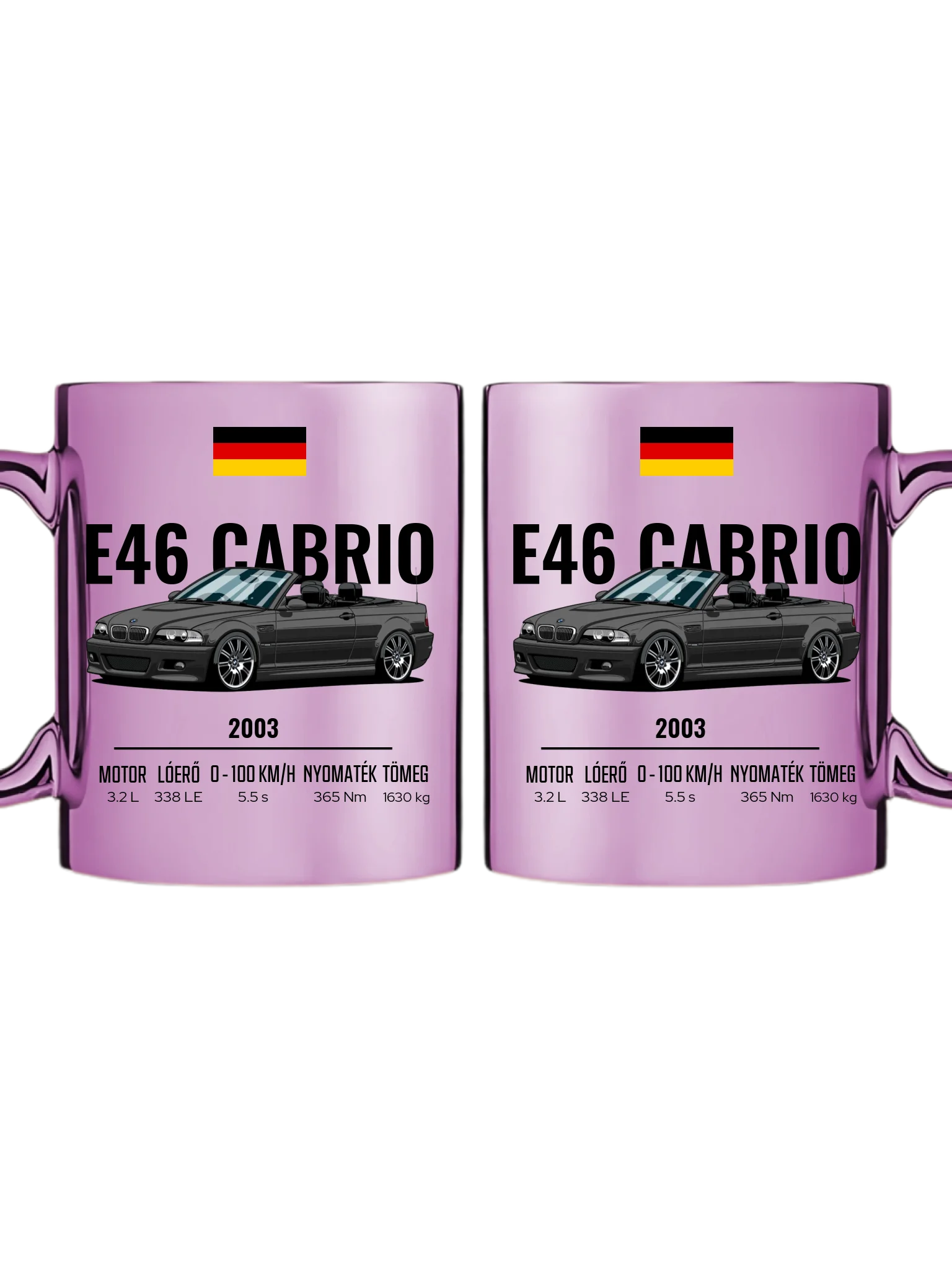 Autó illusztráció - E46 M3 Cabrio 70. - Egyedi személyre szabható bögre