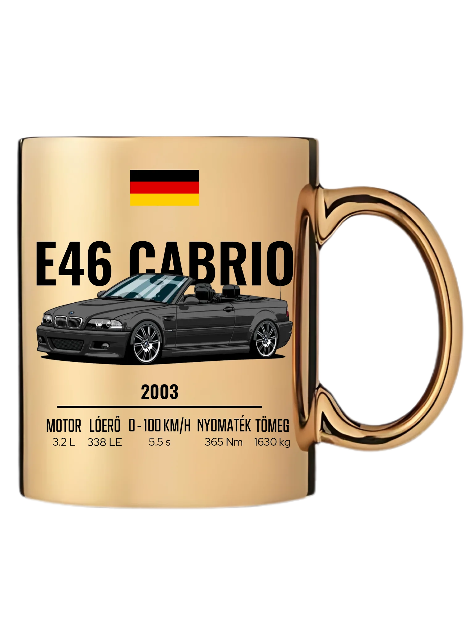 Autó illusztráció - E46 M3 Cabrio 70. - Egyedi személyre szabható bögre