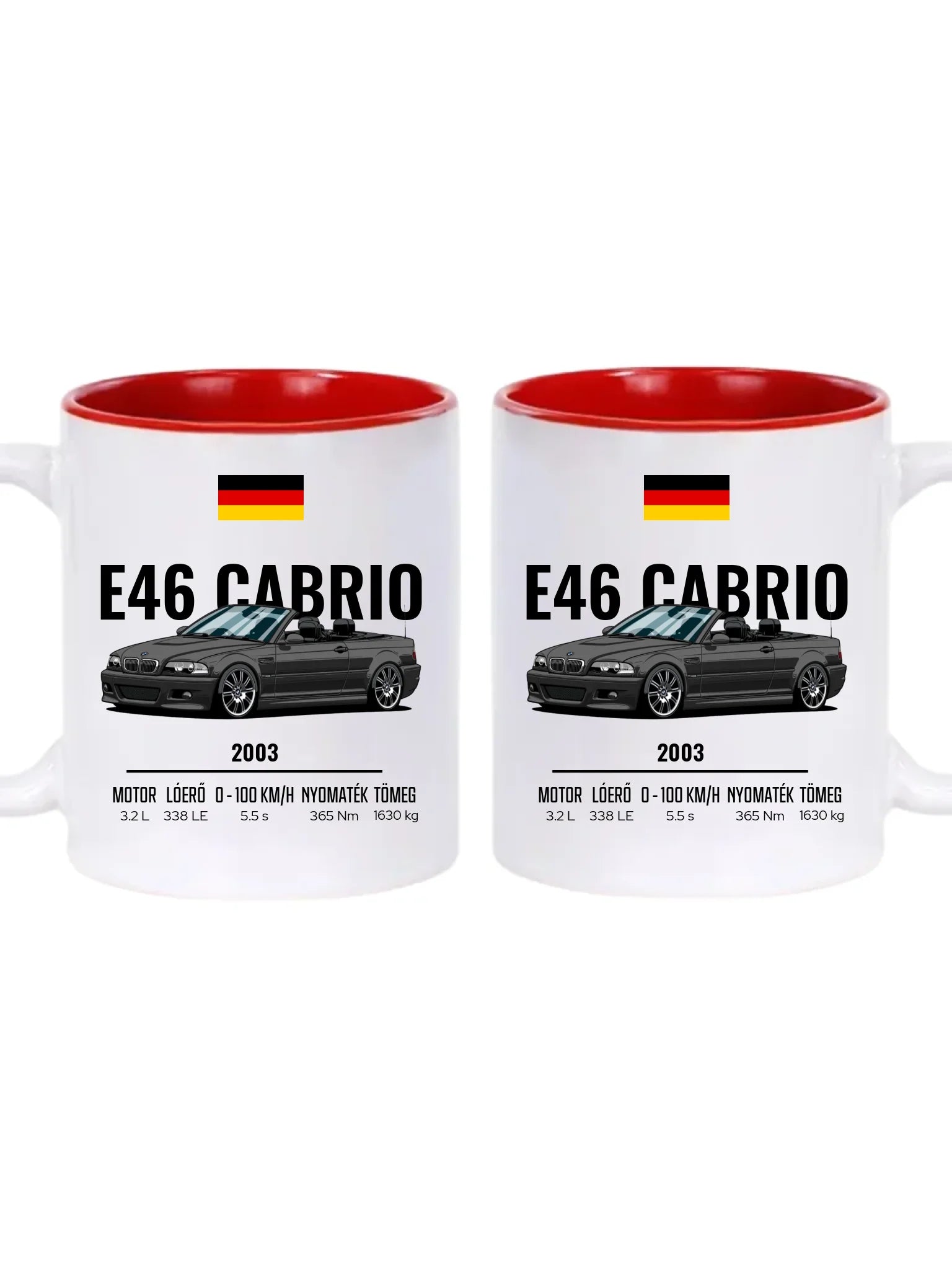 Autó illusztráció - E46 M3 Cabrio 70. - Egyedi személyre szabható bögre