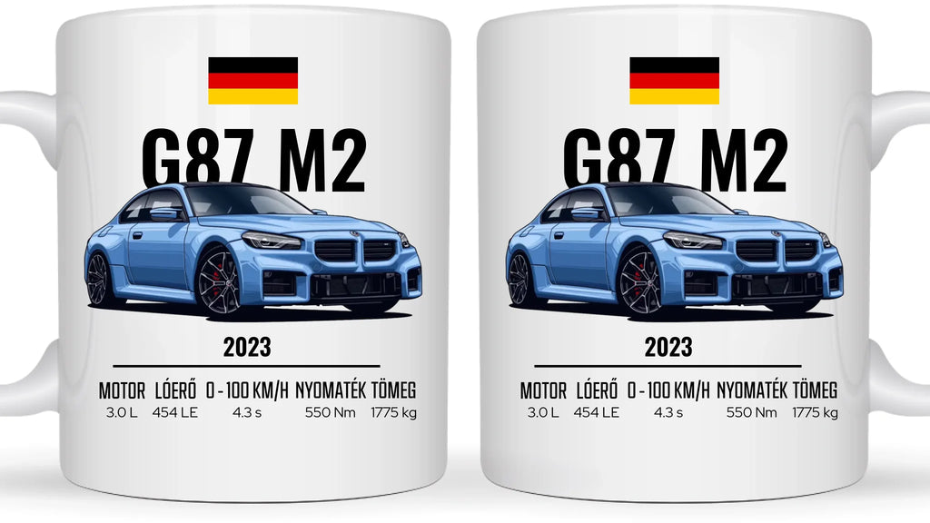 Autó illusztráció - G87 M2 72. - Egyedi személyre szabható bögre