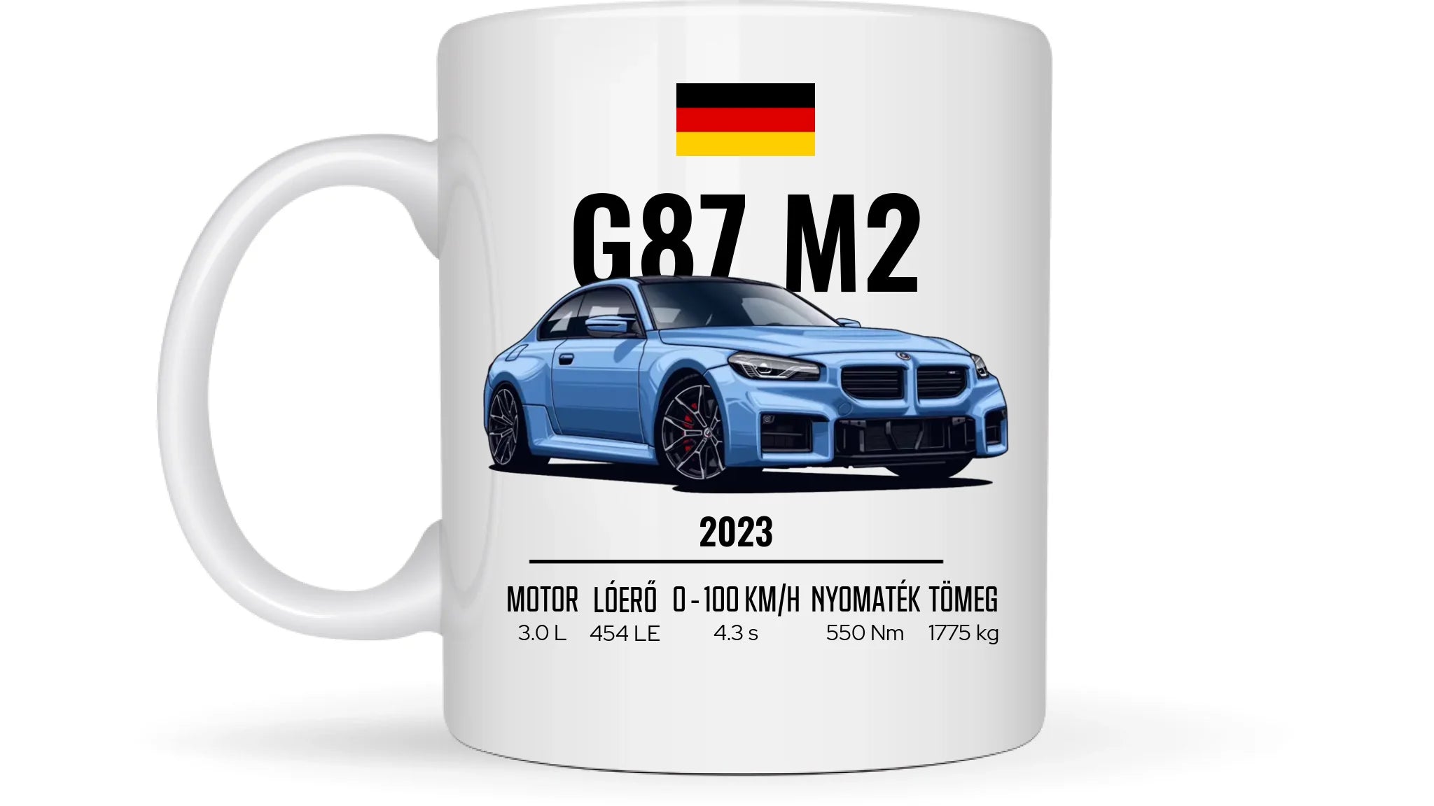 Autó illusztráció - G87 M2 72. - Egyedi személyre szabható bögre