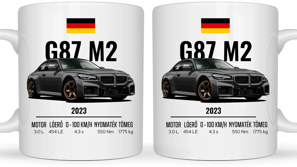 Autó illusztráció - G87 M2 73. - Egyedi személyre szabható bögre