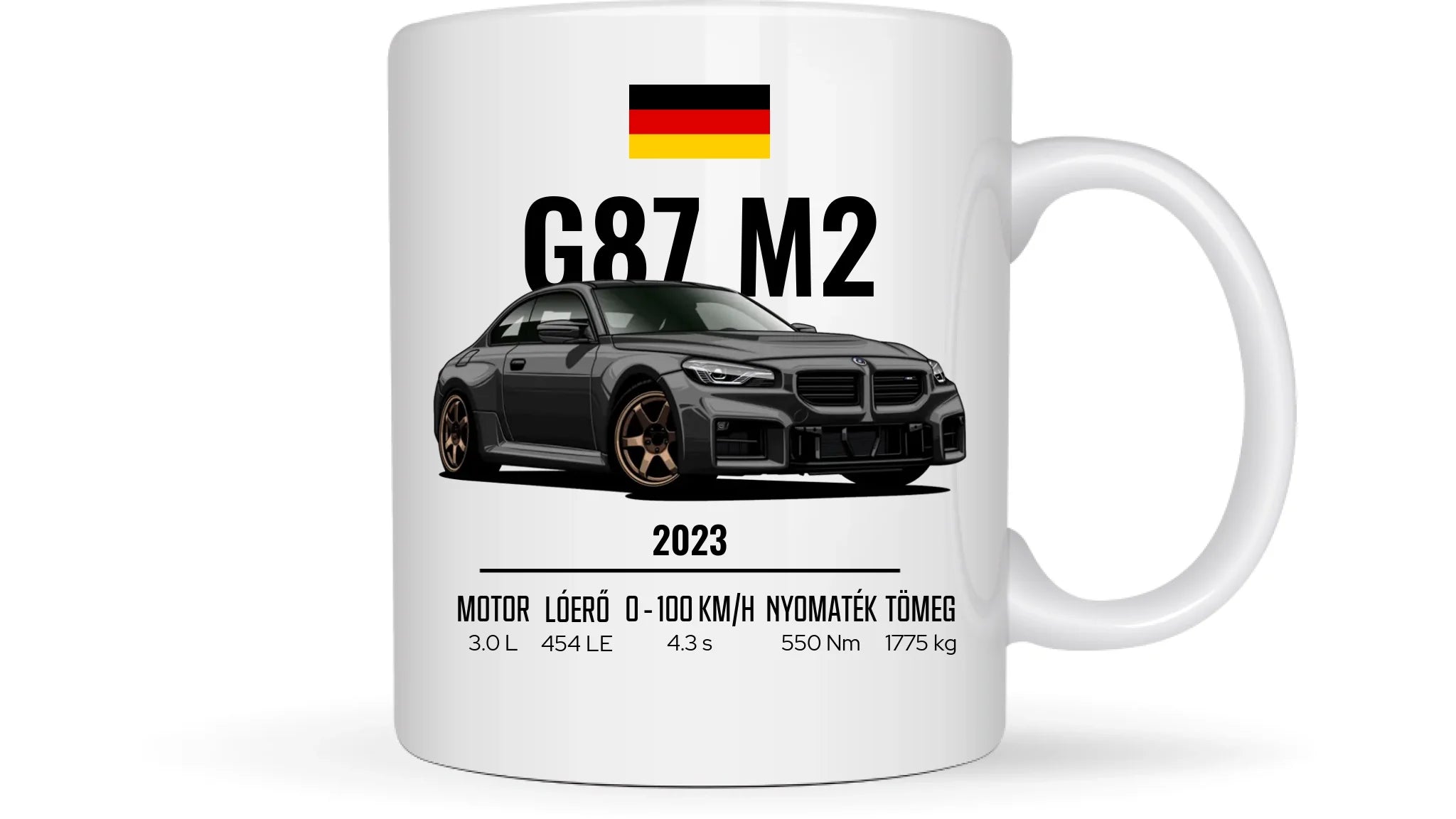 Autó illusztráció - G87 M2 73. - Egyedi személyre szabható bögre