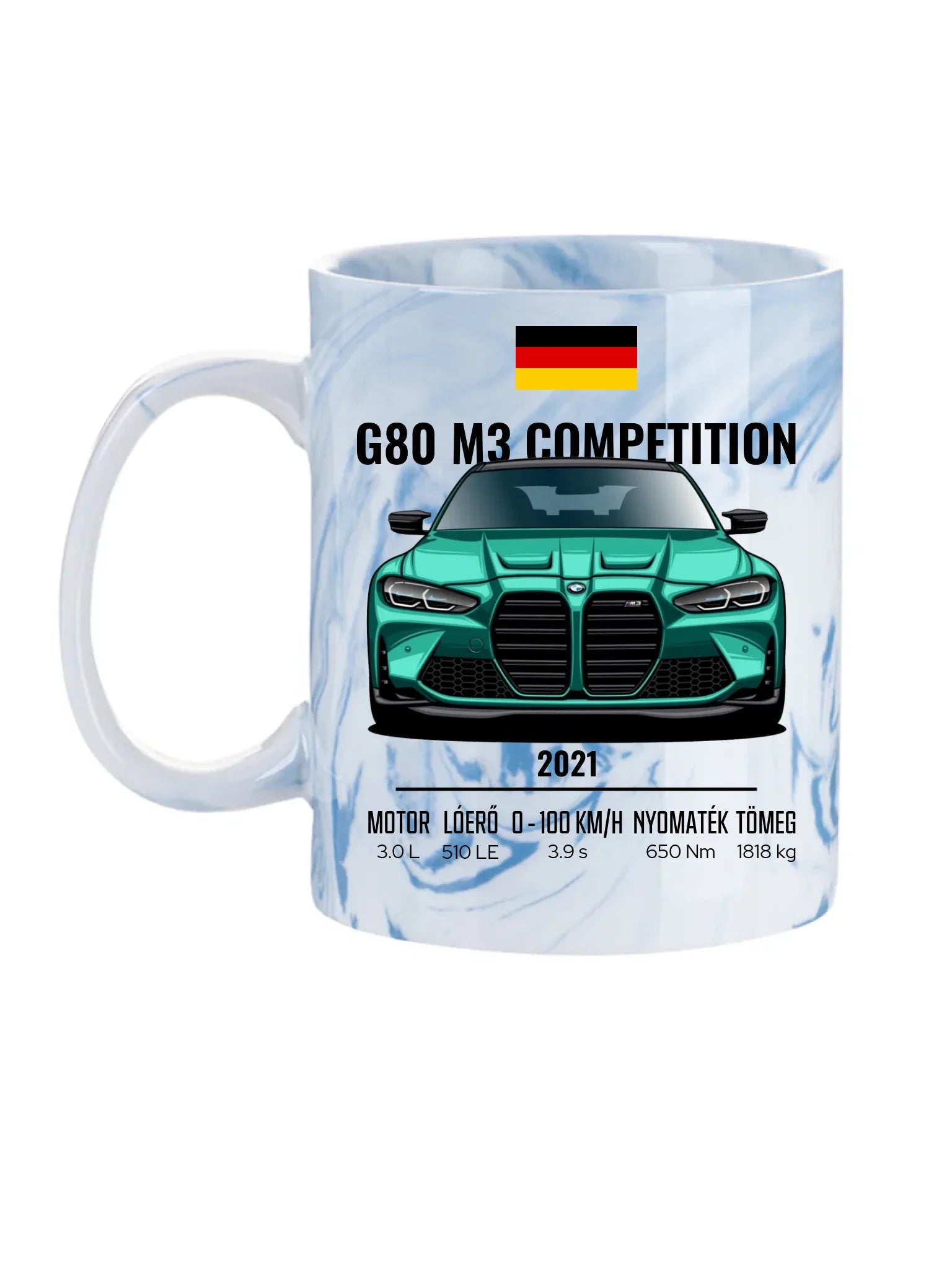Autó illusztráció - G80 M3 Competition 74. - Egyedi személyre szabható bögre
