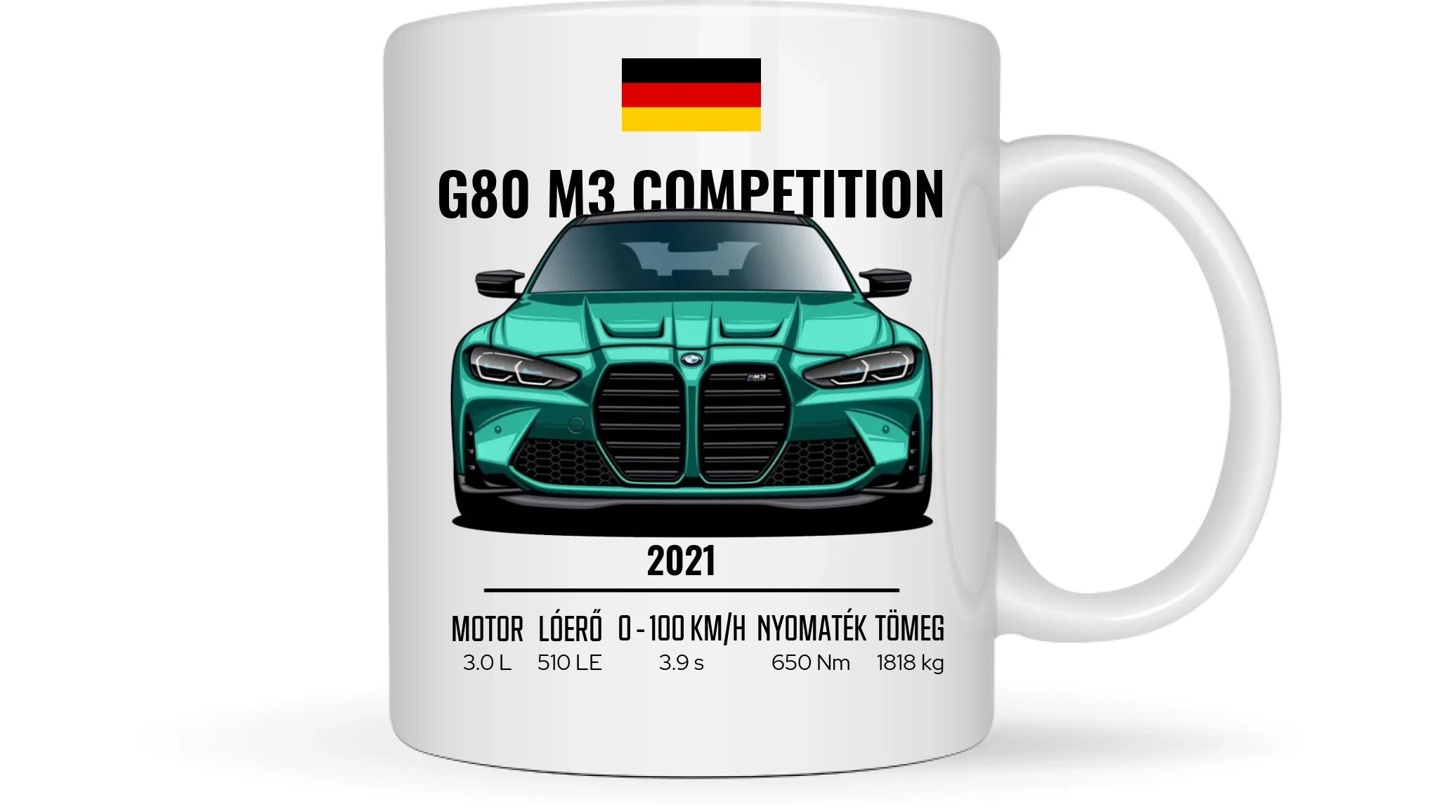 Autó illusztráció - G80 M3 Competition 74. - Egyedi személyre szabható bögre