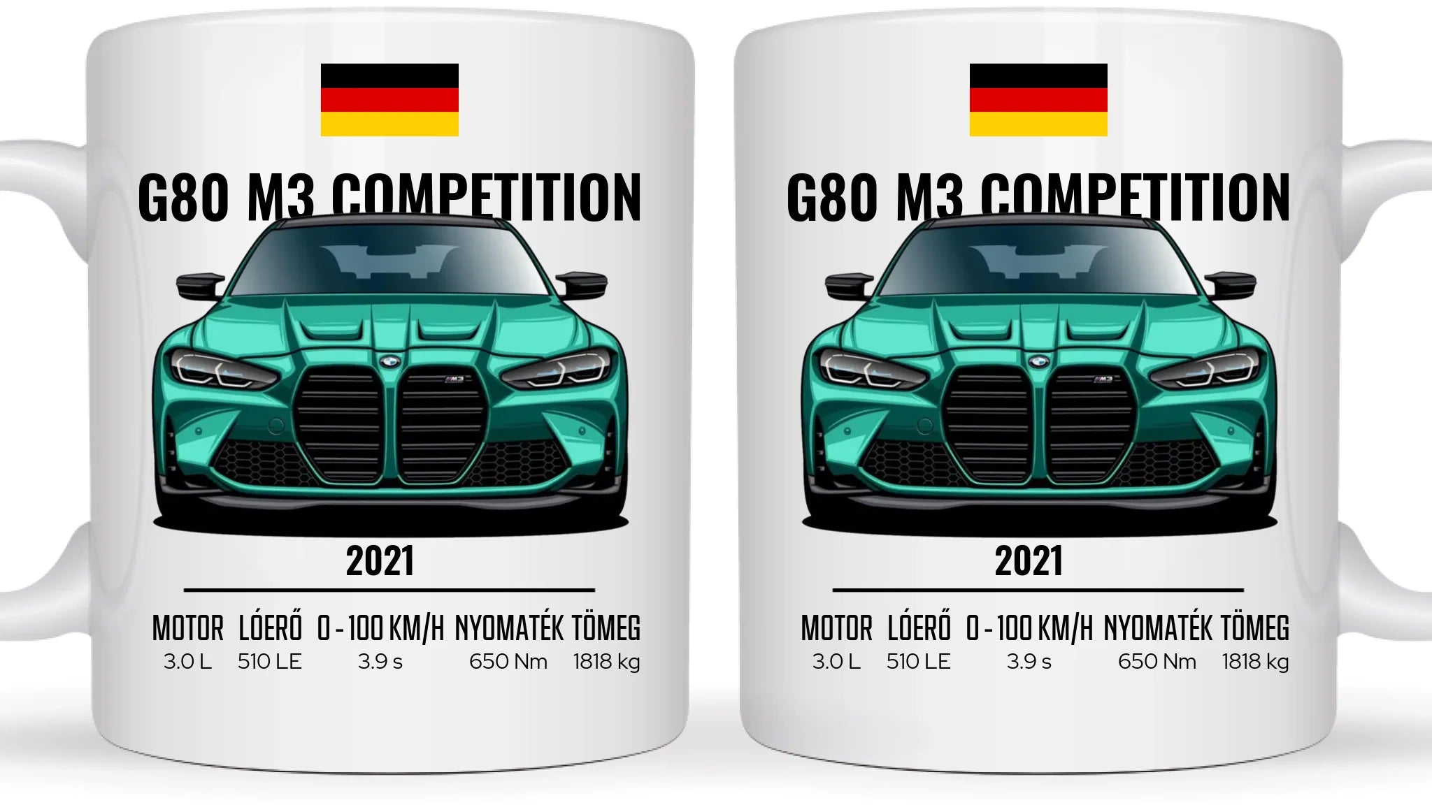 Autó illusztráció - G80 M3 Competition 74. - Egyedi személyre szabható bögre