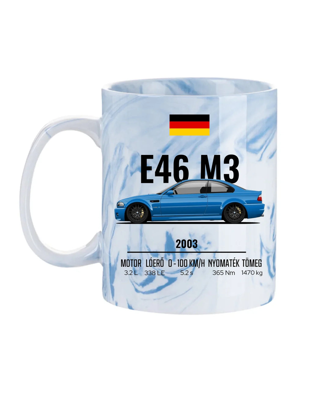 Autó illusztráció - E46 M3 75. - Egyedi személyre szabható bögre
