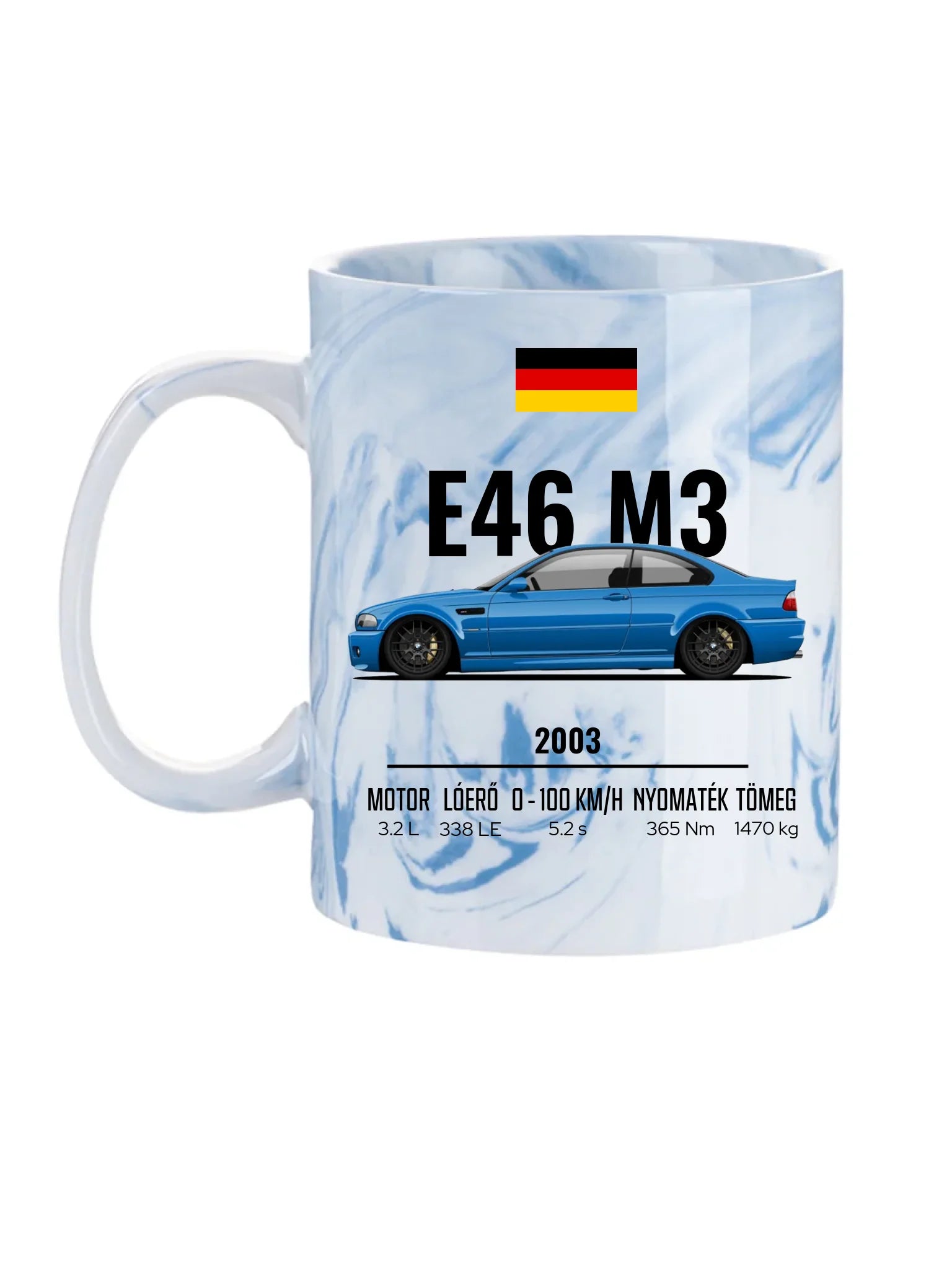 Autó illusztráció - E46 M3 75. - Egyedi személyre szabható bögre