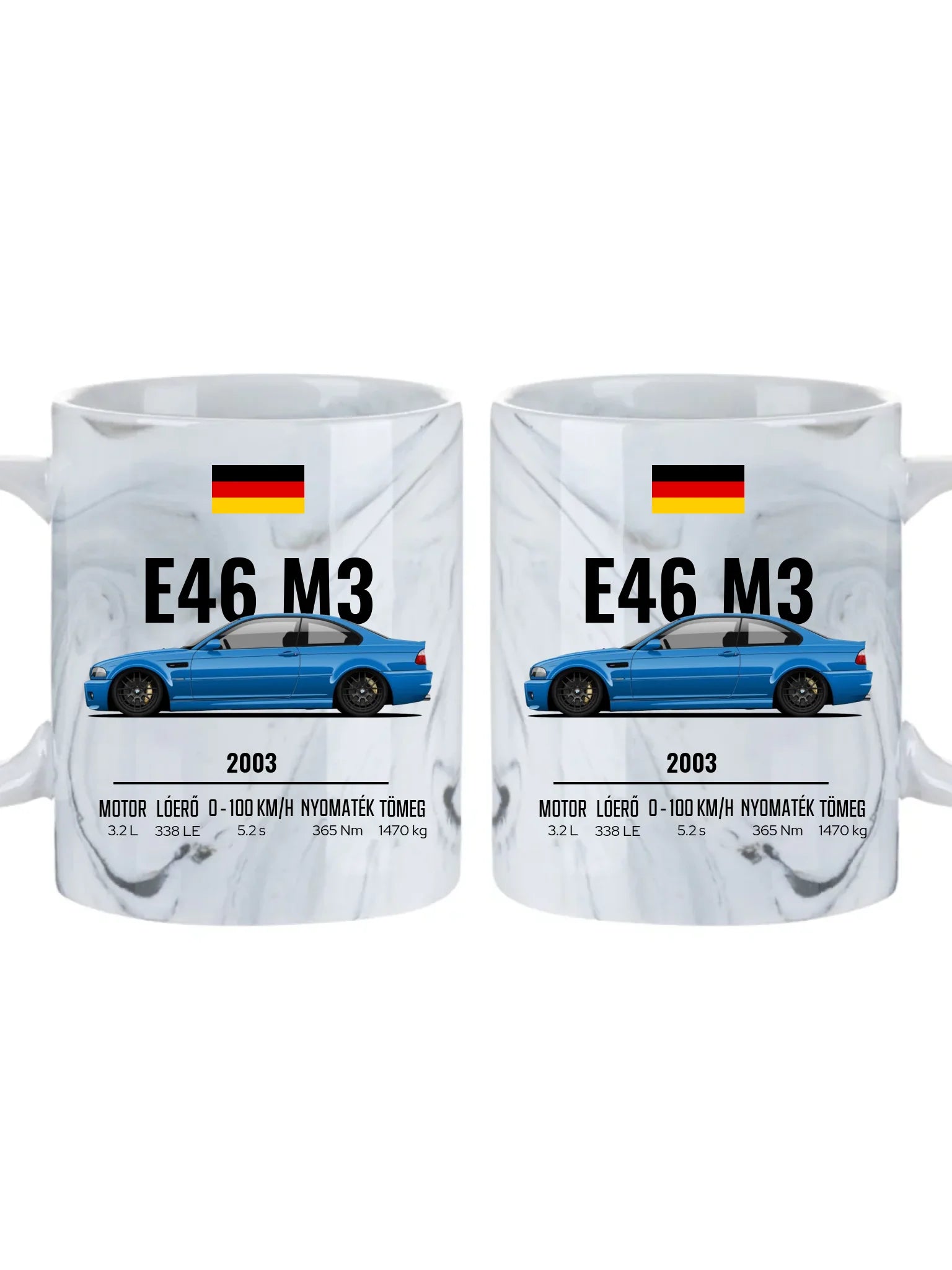 Autó illusztráció - E46 M3 75. - Egyedi személyre szabható bögre