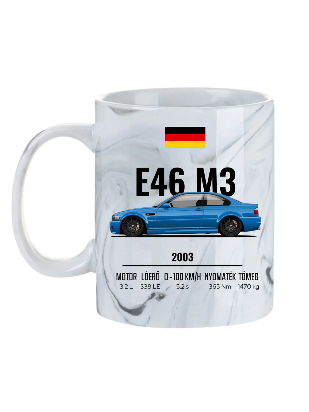 Autó illusztráció - E46 M3 75. - Egyedi személyre szabható bögre