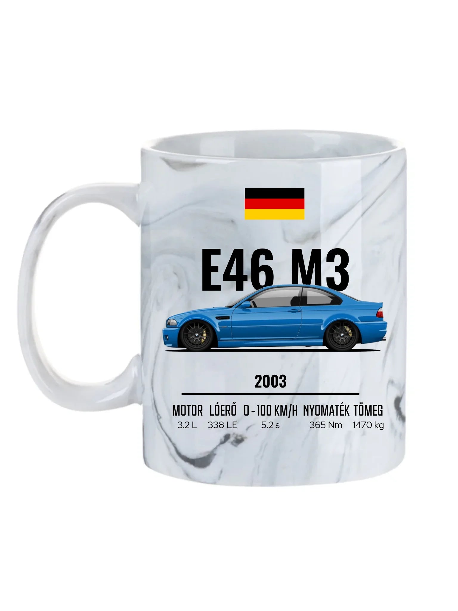 Autó illusztráció - E46 M3 75. - Egyedi személyre szabható bögre