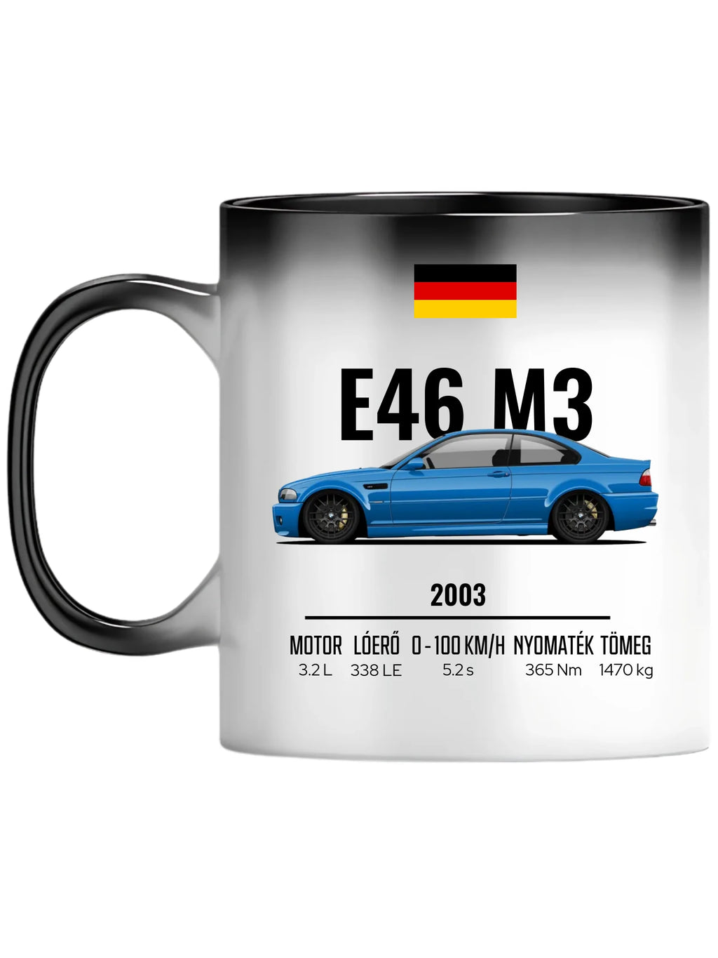 Autó illusztráció - E46 M3 75. - Egyedi személyre szabható bögre