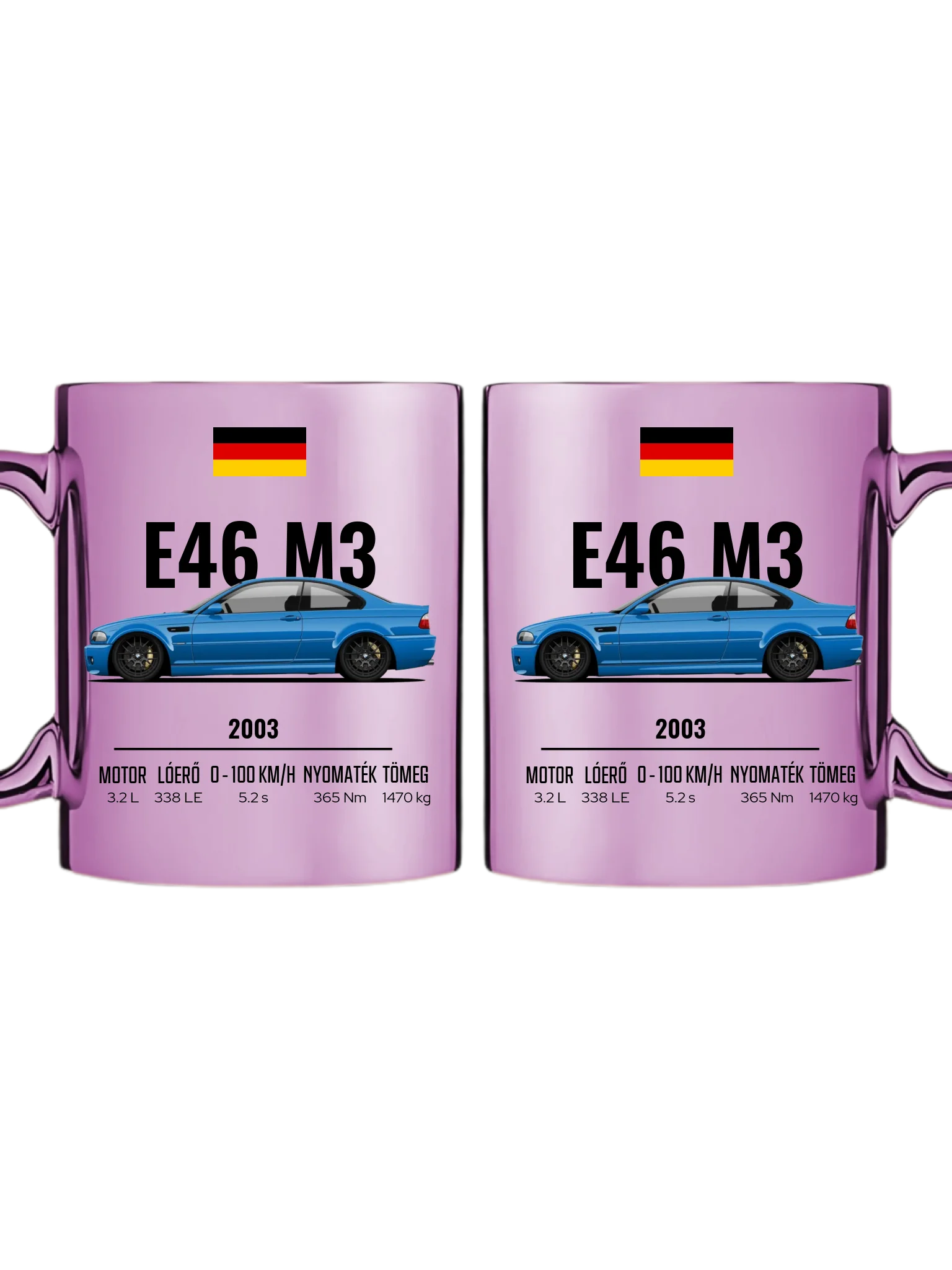 Autó illusztráció - E46 M3 75. - Egyedi személyre szabható bögre