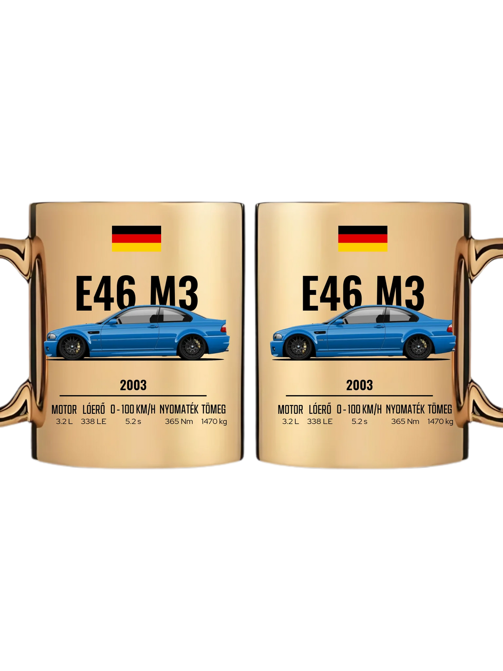 Autó illusztráció - E46 M3 75. - Egyedi személyre szabható bögre