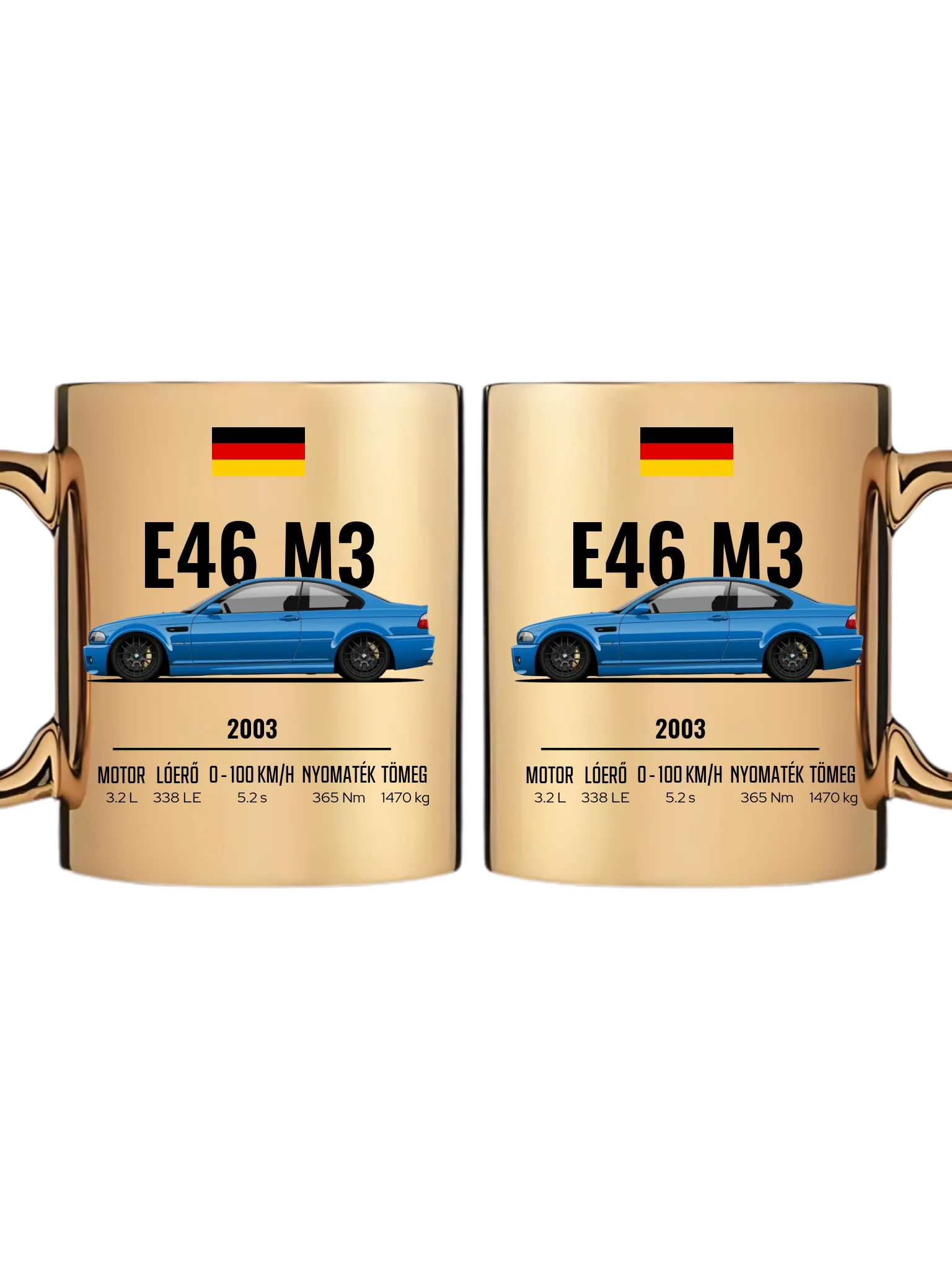 Autó illusztráció - E46 M3 75. - Egyedi személyre szabható bögre