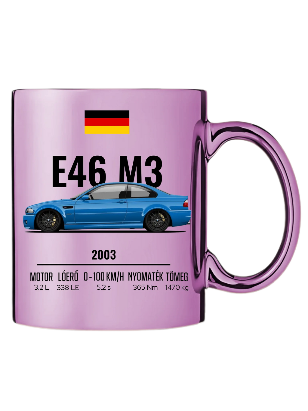Autó illusztráció - E46 M3 75. - Egyedi személyre szabható bögre