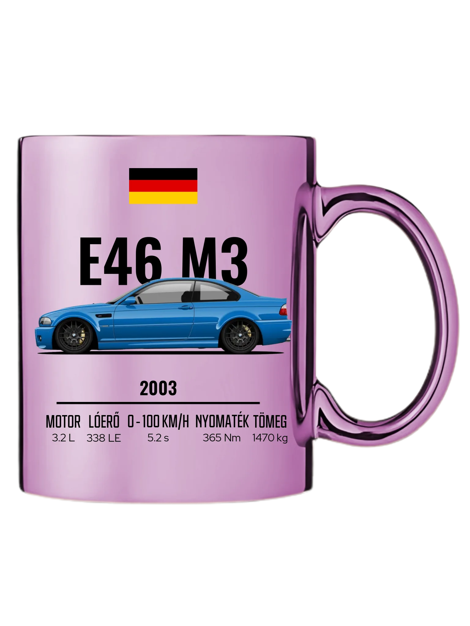 Autó illusztráció - E46 M3 75. - Egyedi személyre szabható bögre