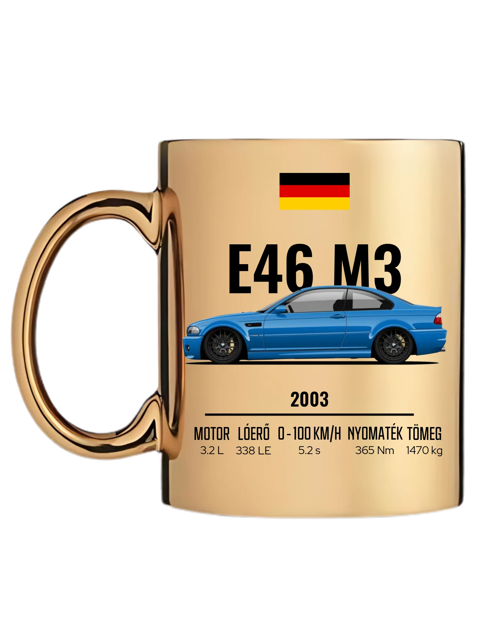 Autó illusztráció - E46 M3 75. - Egyedi személyre szabható bögre
