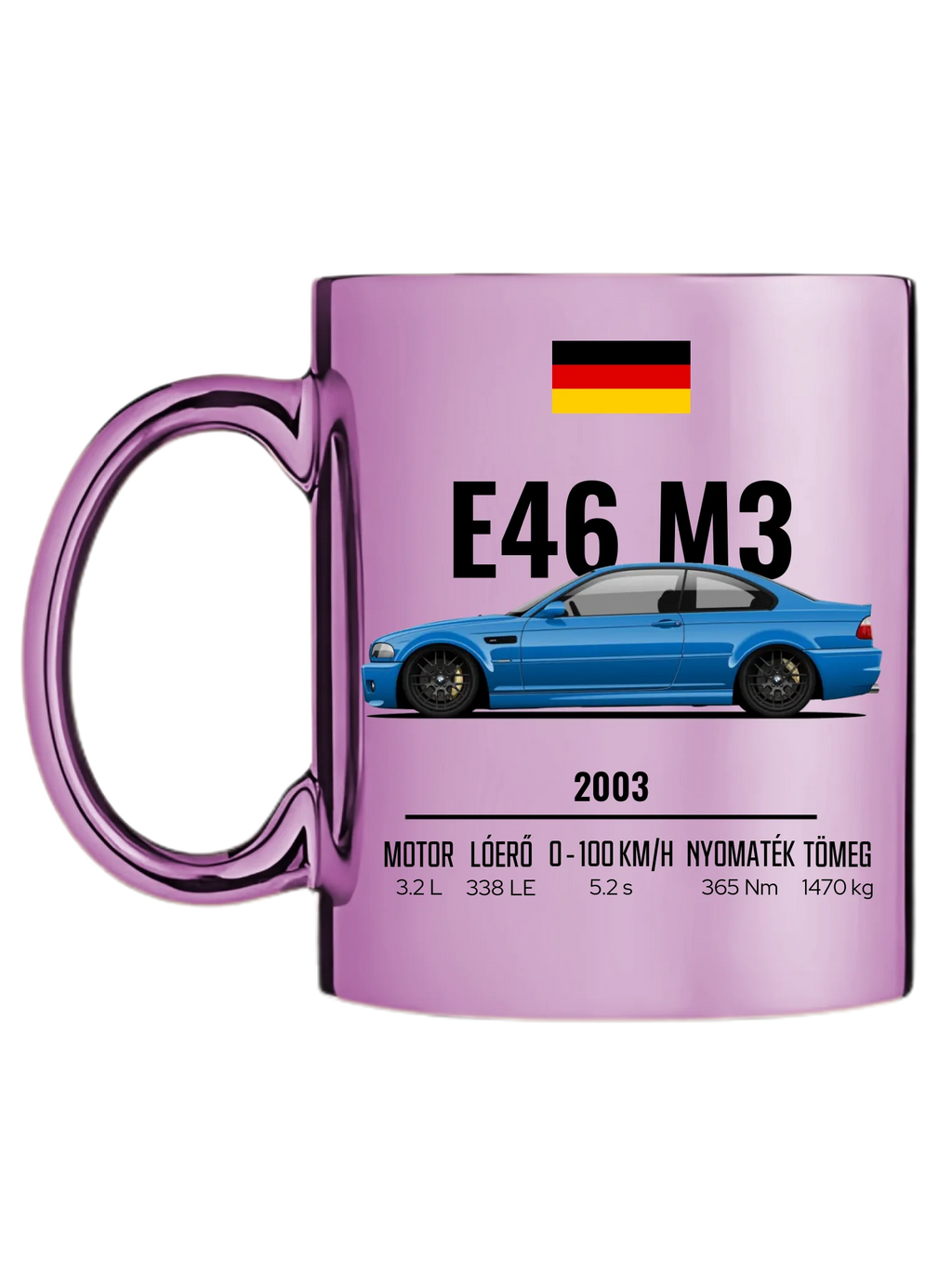 Autó illusztráció - E46 M3 75. - Egyedi személyre szabható bögre