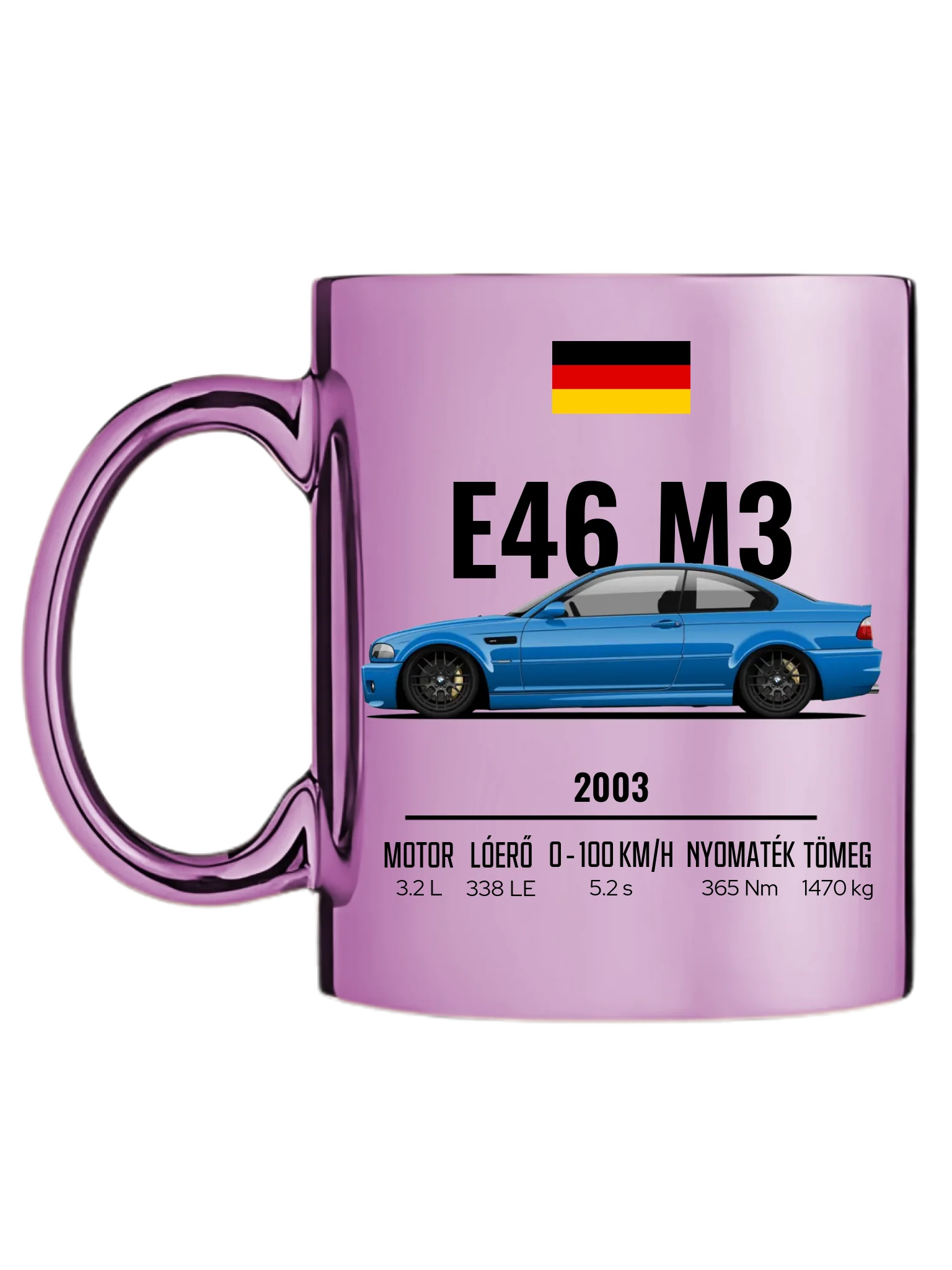 Autó illusztráció - E46 M3 75. - Egyedi személyre szabható bögre