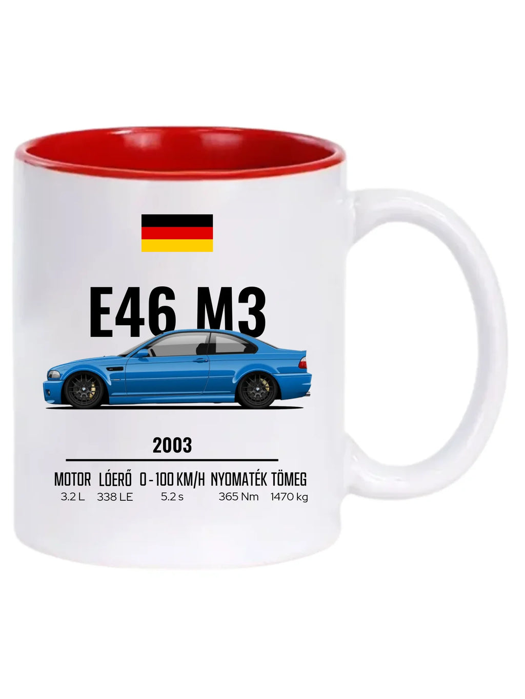 Autó illusztráció - E46 M3 75. - Egyedi személyre szabható bögre