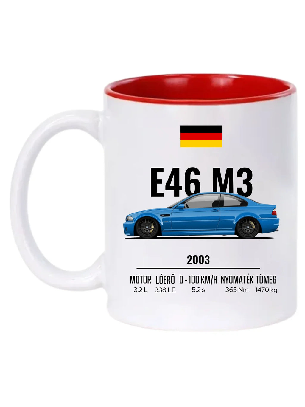 Autó illusztráció - E46 M3 75. - Egyedi személyre szabható bögre