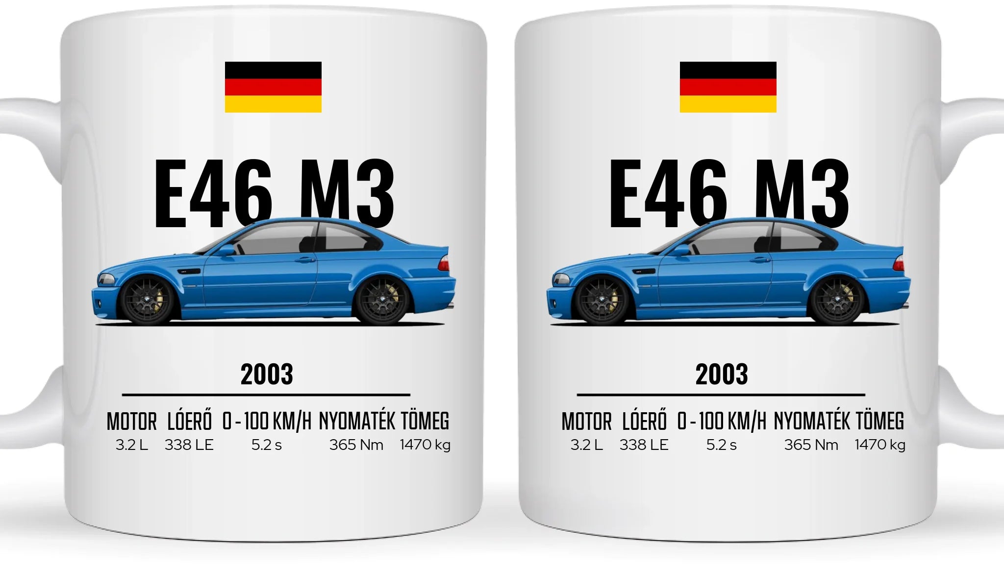 Autó illusztráció - E46 M3 75. - Egyedi személyre szabható bögre