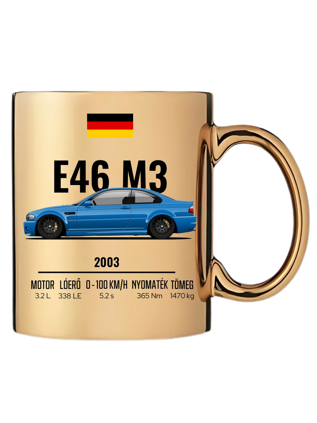 Autó illusztráció - E46 M3 75. - Egyedi személyre szabható bögre