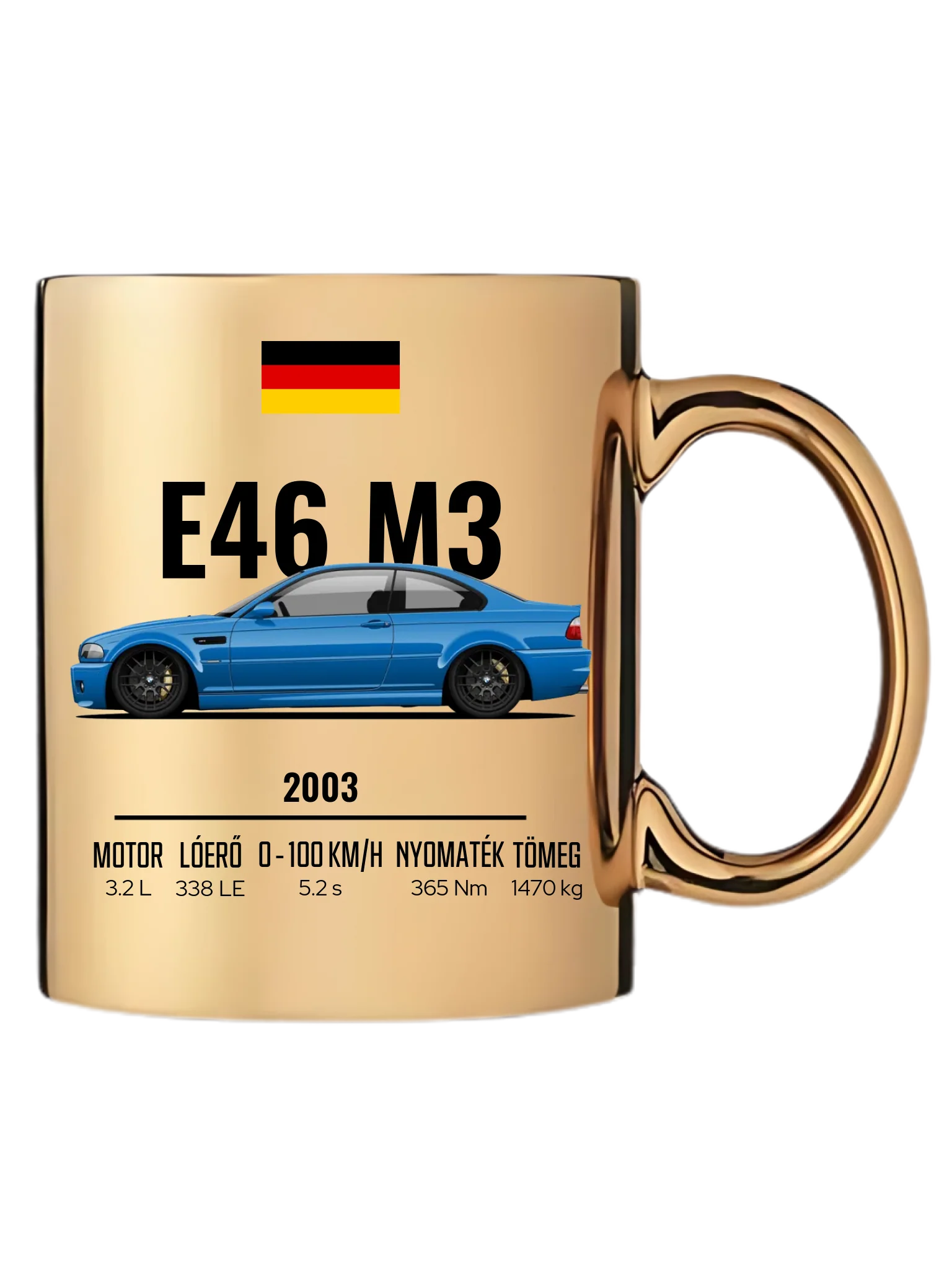Autó illusztráció - E46 M3 75. - Egyedi személyre szabható bögre