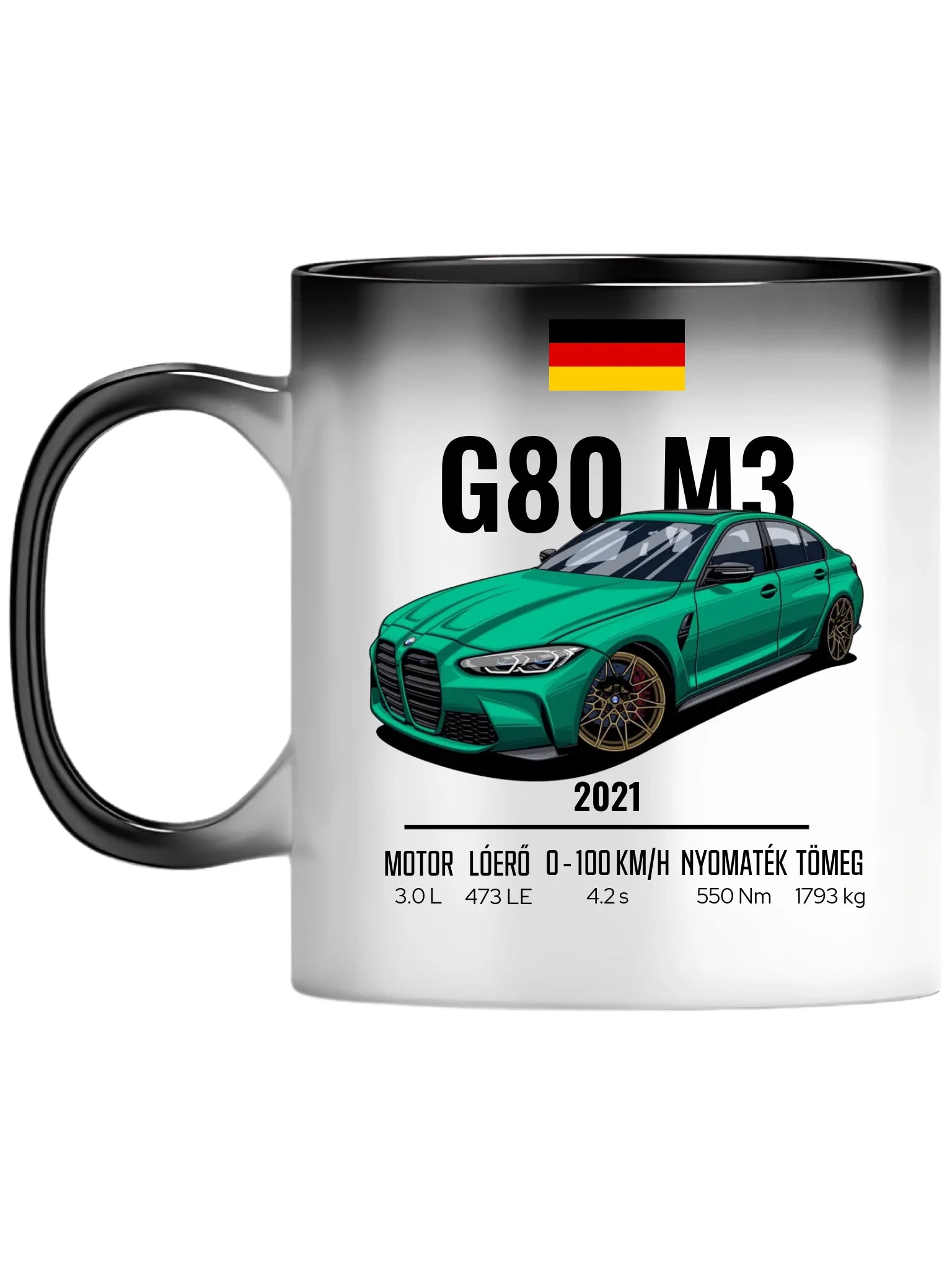 Autó illusztráció - G80 M3 76. - Egyedi személyre szabható bögre