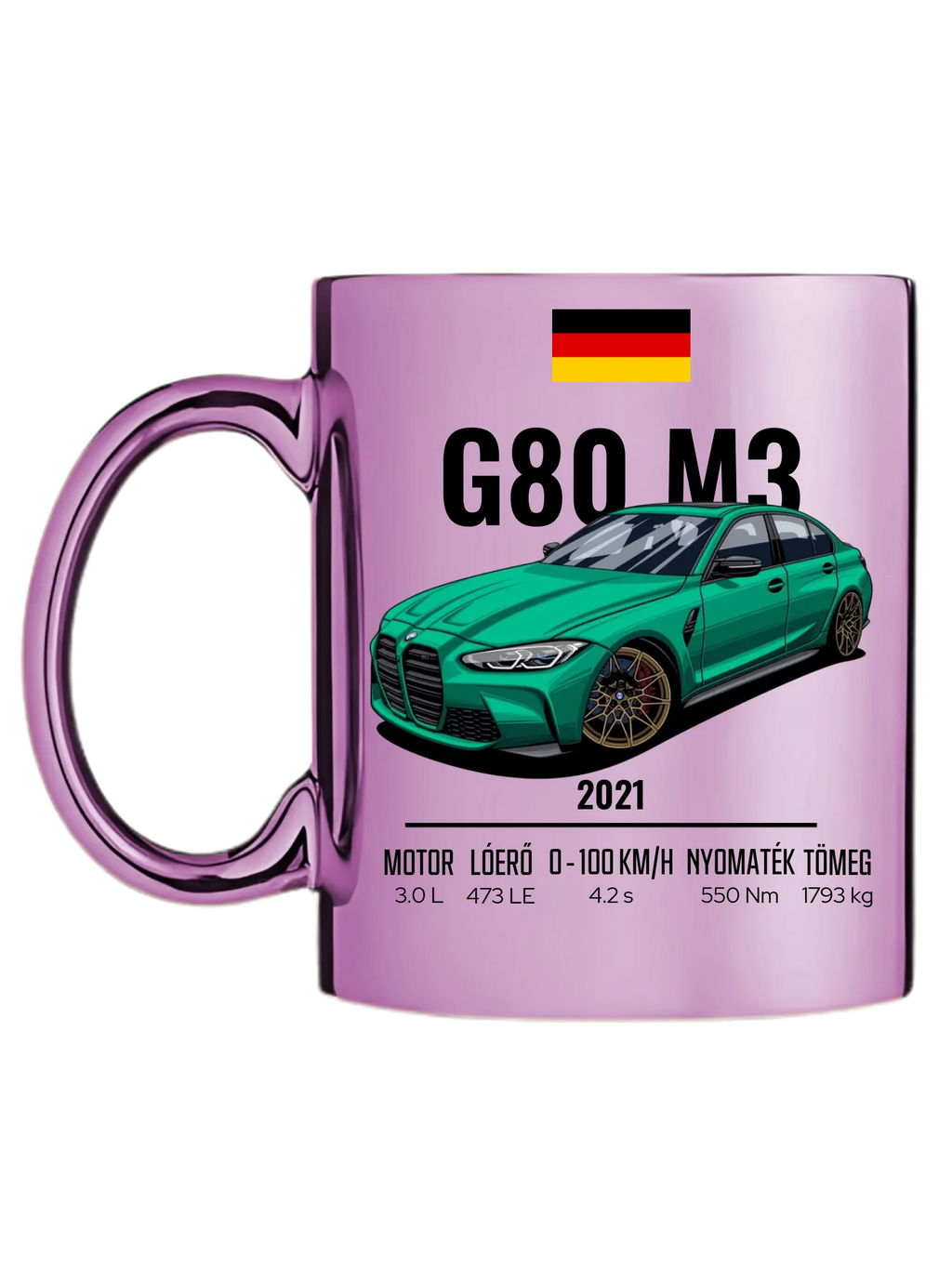 Autó illusztráció - G80 M3 76. - Egyedi személyre szabható bögre