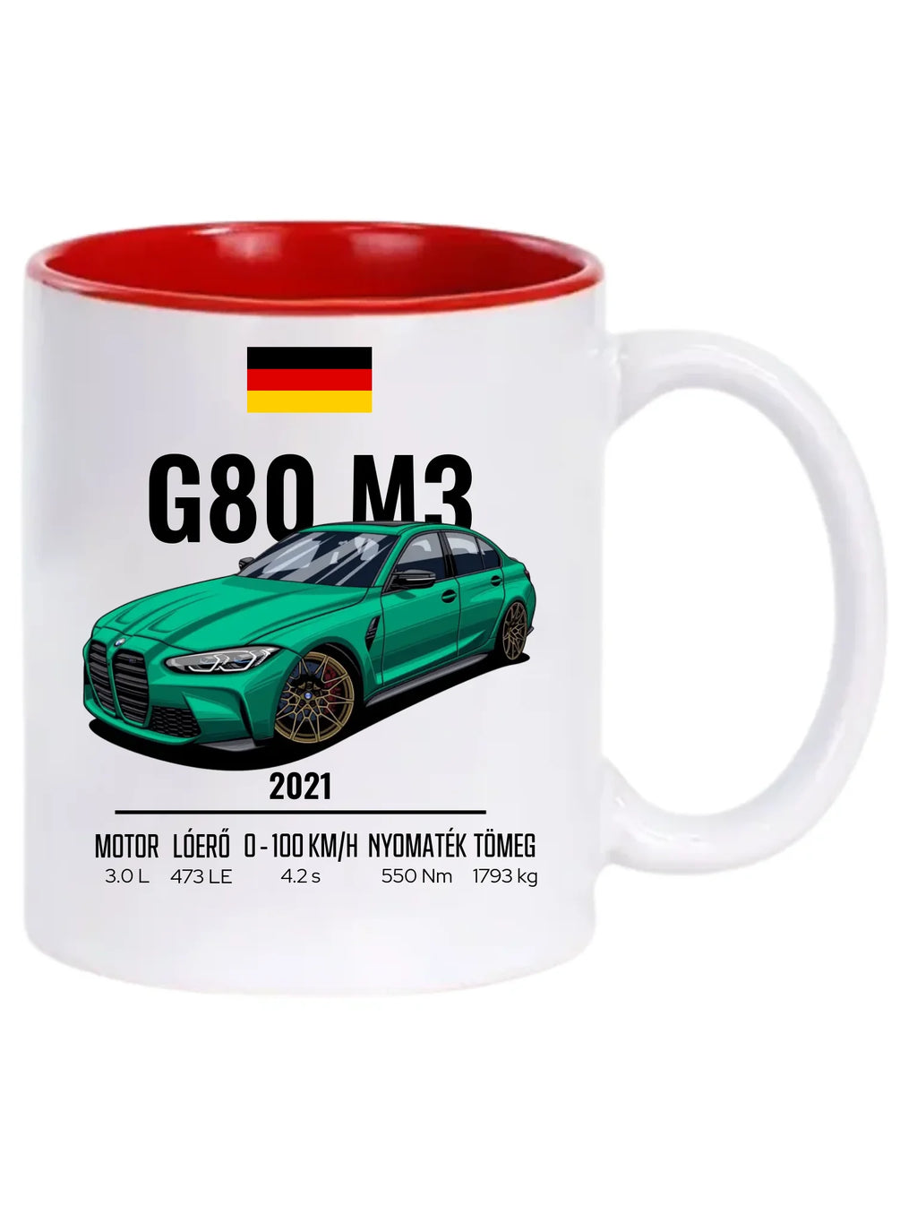 Autó illusztráció - G80 M3 76. - Egyedi személyre szabható bögre