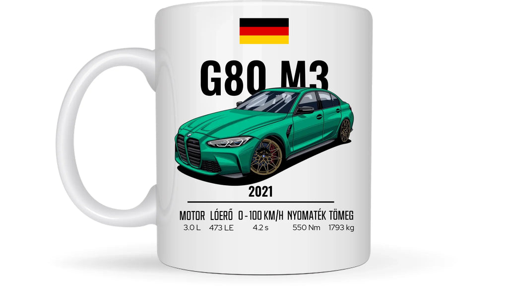 Autó illusztráció - G80 M3 76. - Egyedi személyre szabható bögre
