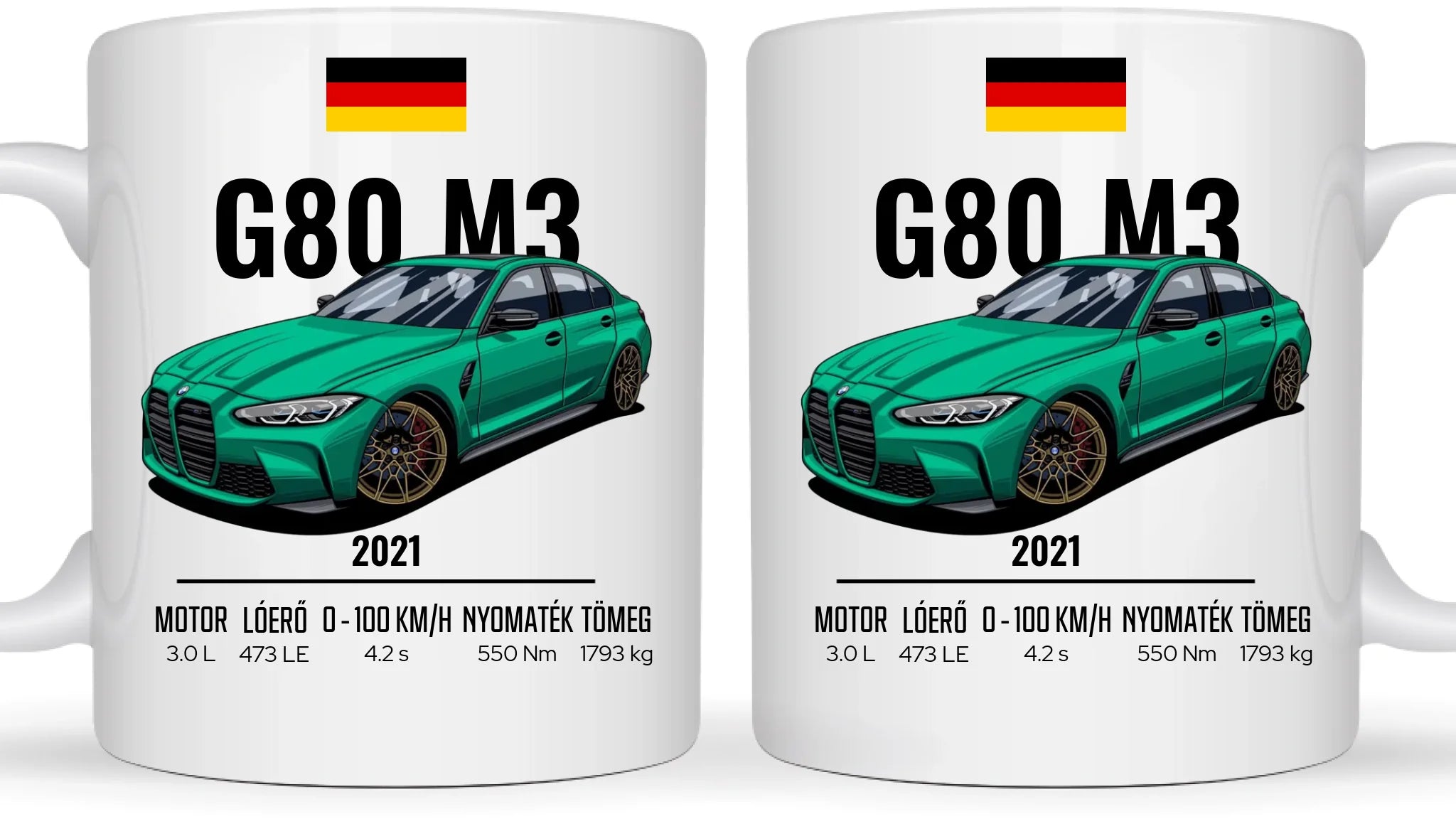 Autó illusztráció - G80 M3 76. - Egyedi személyre szabható bögre