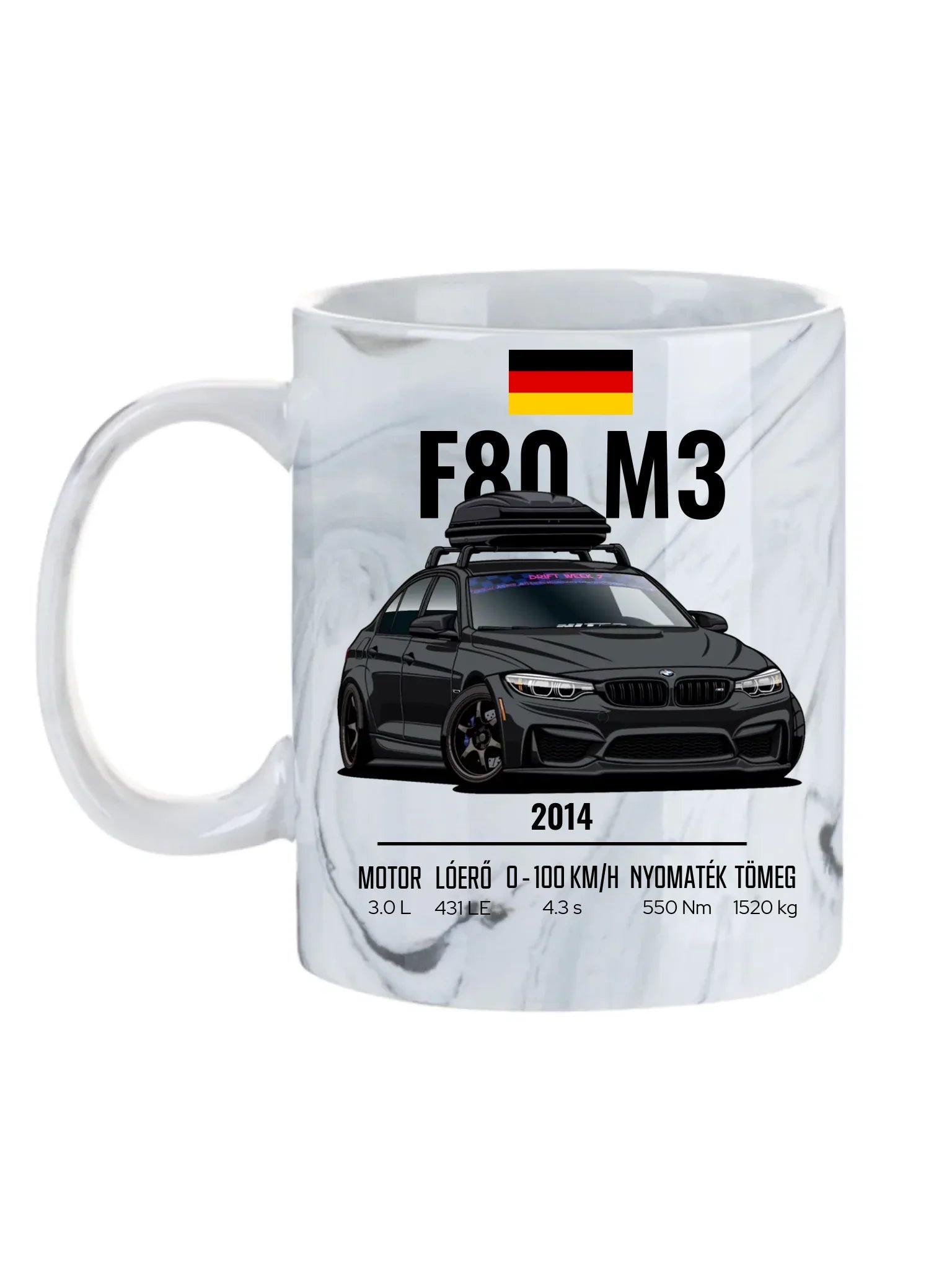 Autó illusztráció - F80 M3 77. - Egyedi személyre szabható bögre