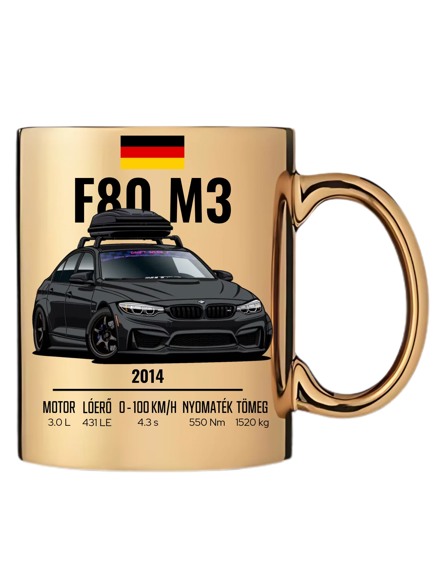 Autó illusztráció - F80 M3 77. - Egyedi személyre szabható bögre