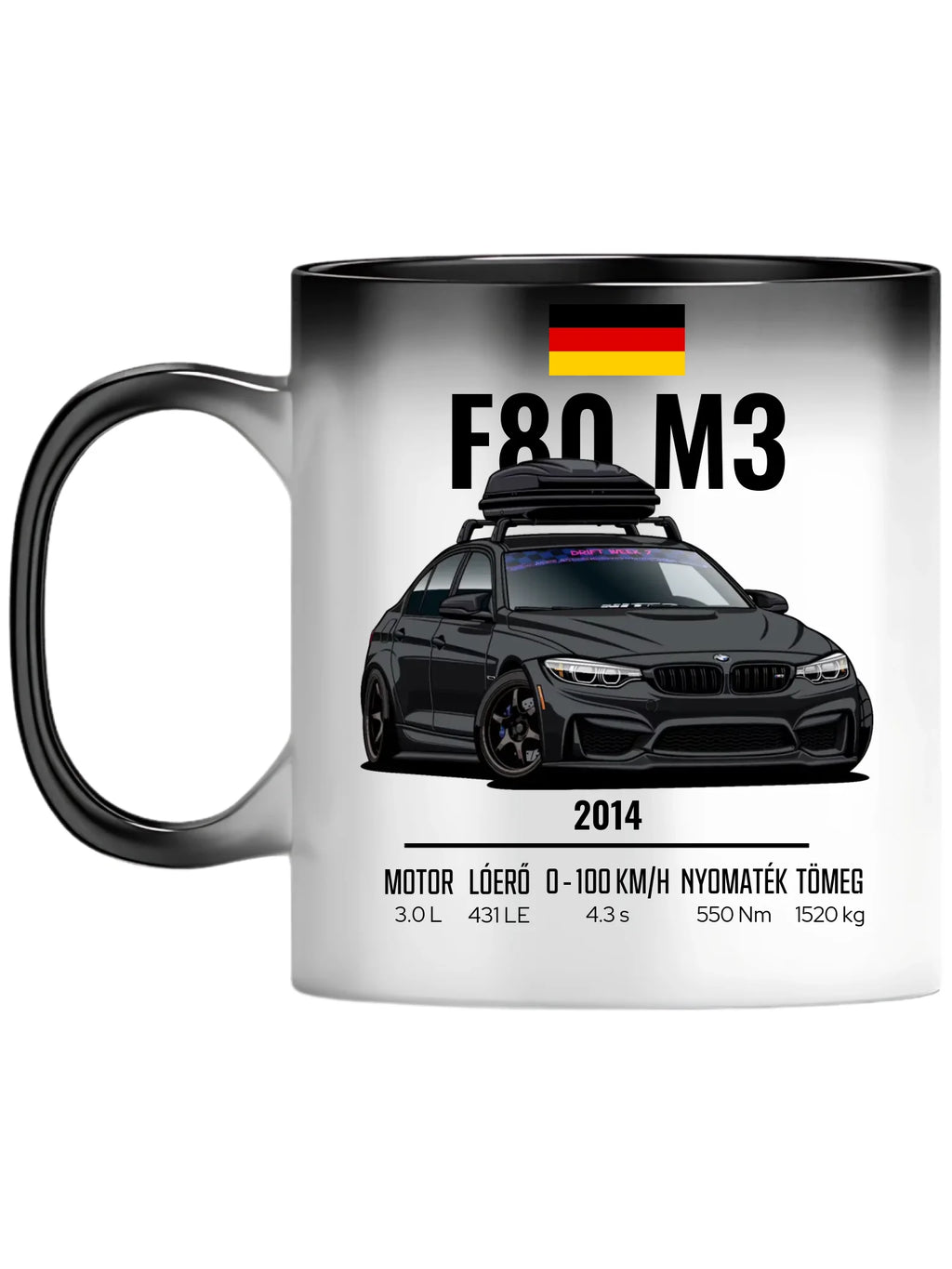 Autó illusztráció - F80 M3 77. - Egyedi személyre szabható bögre