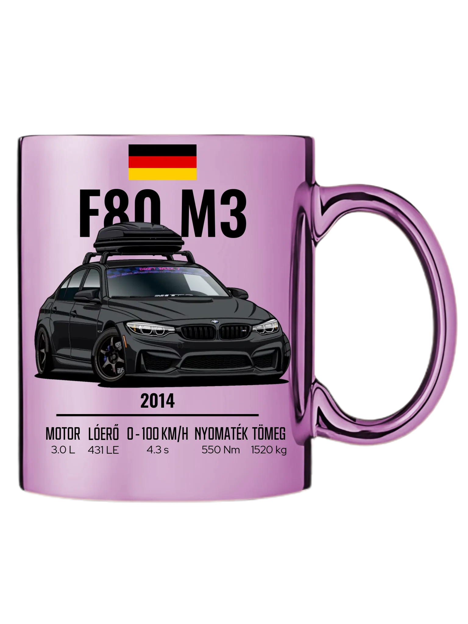Autó illusztráció - F80 M3 77. - Egyedi személyre szabható bögre